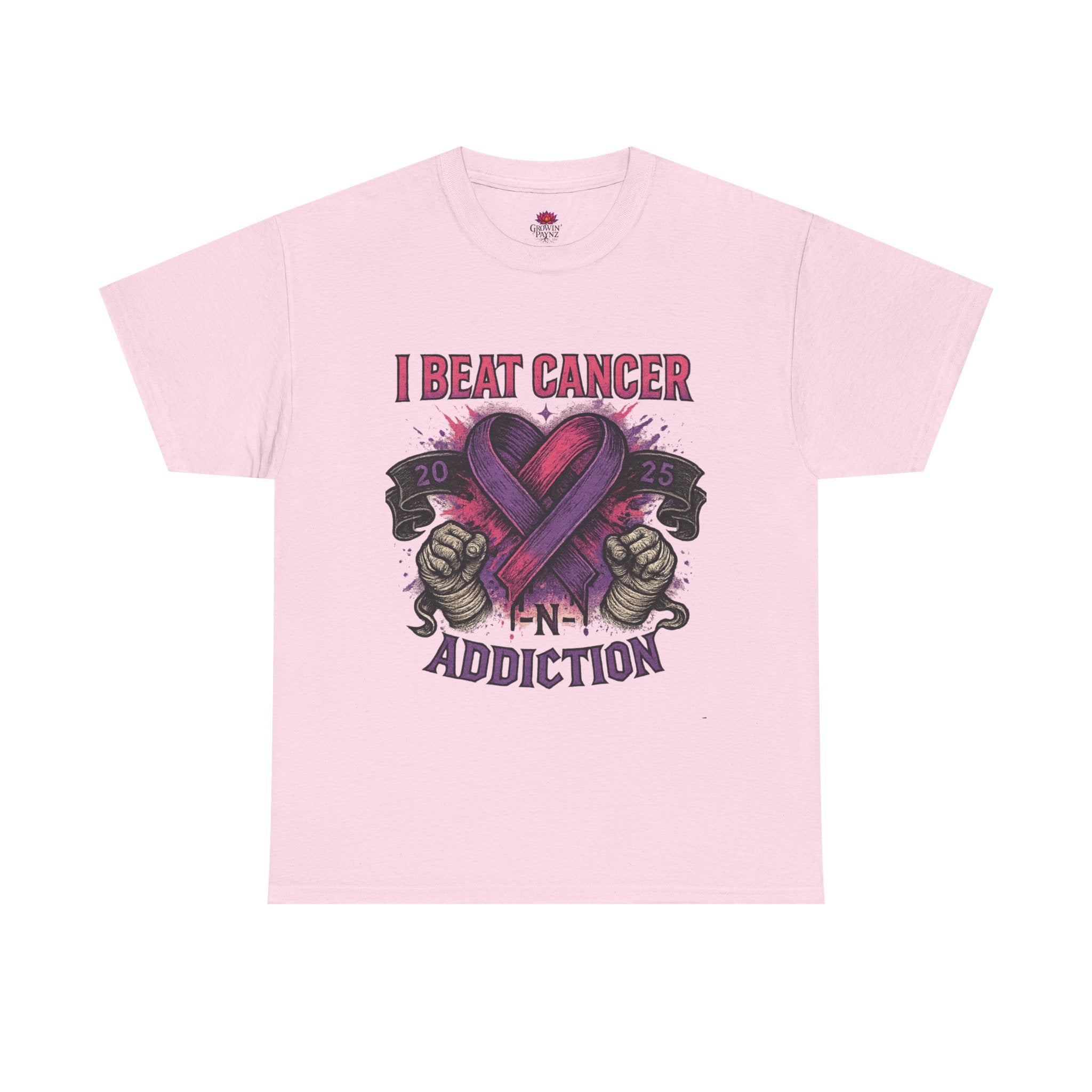 Cancer Awareness Unisex Tee - I Beat Cancer, Fight Against Addiction, Support Breast Cancer, Inspirational Gift, Comfortable Cotton Shirt