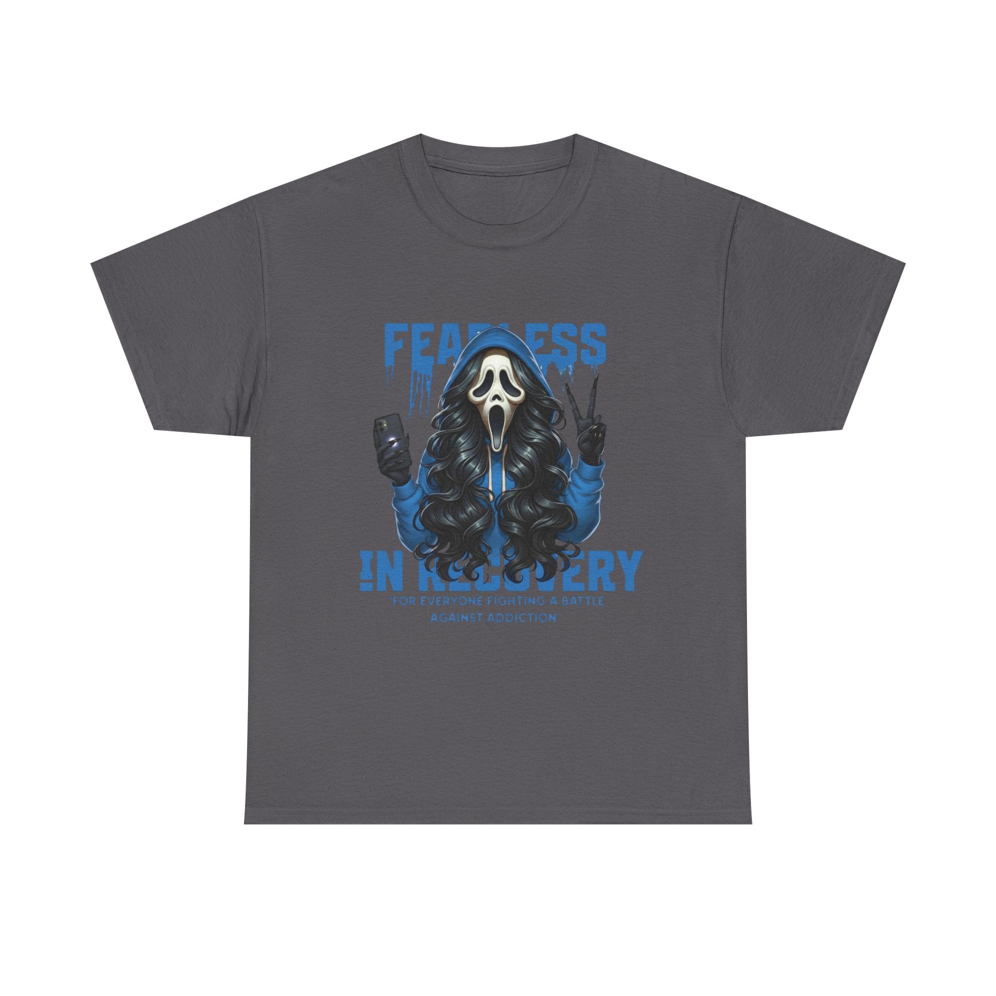 (DESIGN ON FRONT) Fearless in Recovery Tee, Motivational T-Shirt, Unisex Cotton Shirt, Recovery Awareness Apparel, Gift for Support, Inspirational Wear