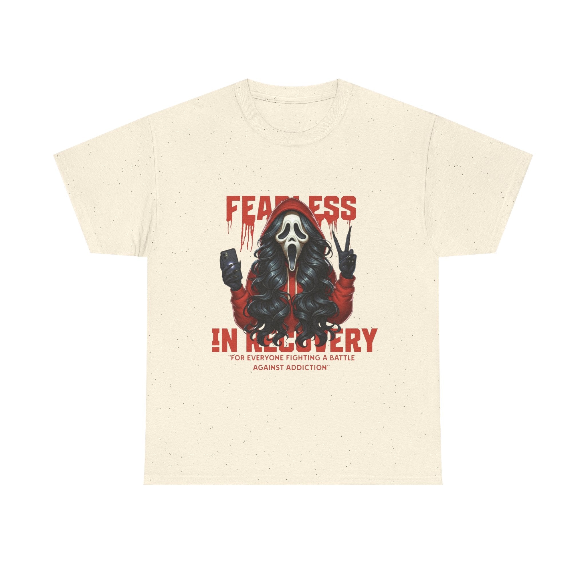 (DESIGN ON FRONT) Fearless in Recovery Unisex Heavy Cotton Tee