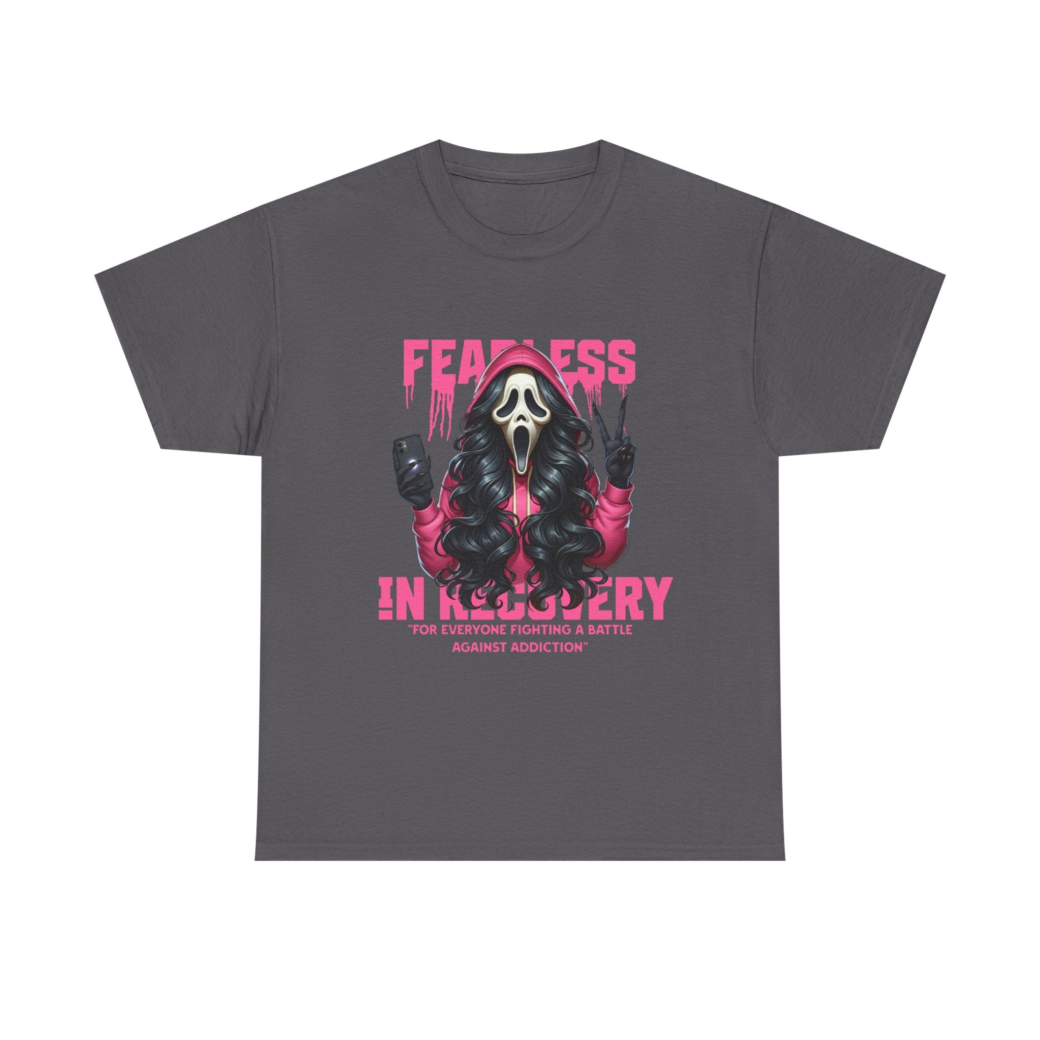 (DESIGN ON FRONT) Fearless in Recovery Tee, Support Shirt, Gift for Friends, Addiction Awareness, Motivational T-Shirt, Recovery Advocate Wear