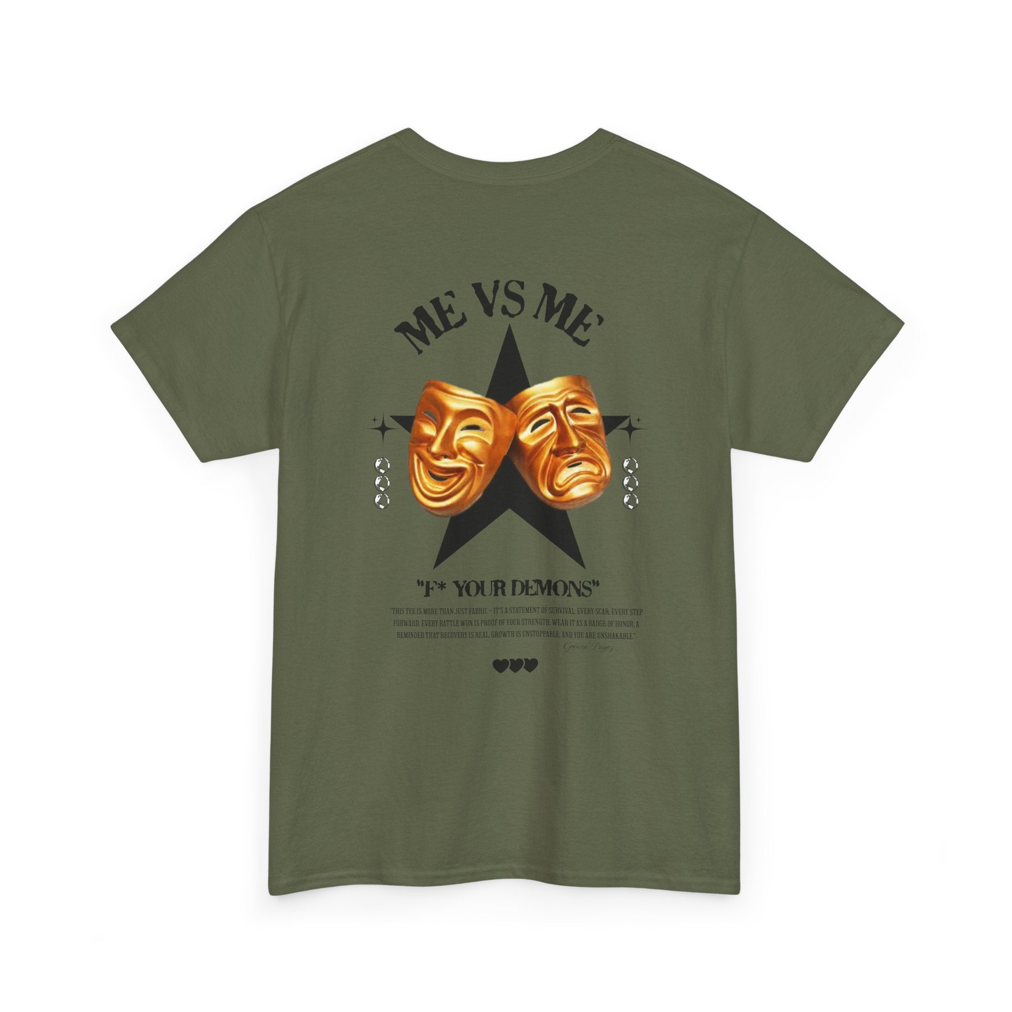 (DESIGN PRINT ON BACK)  Me vs. Me Unisex Motivational Tee - Fit for Daily Wear, Casual Events, Gift for Friends, Self-expression, Inspirational Quotes