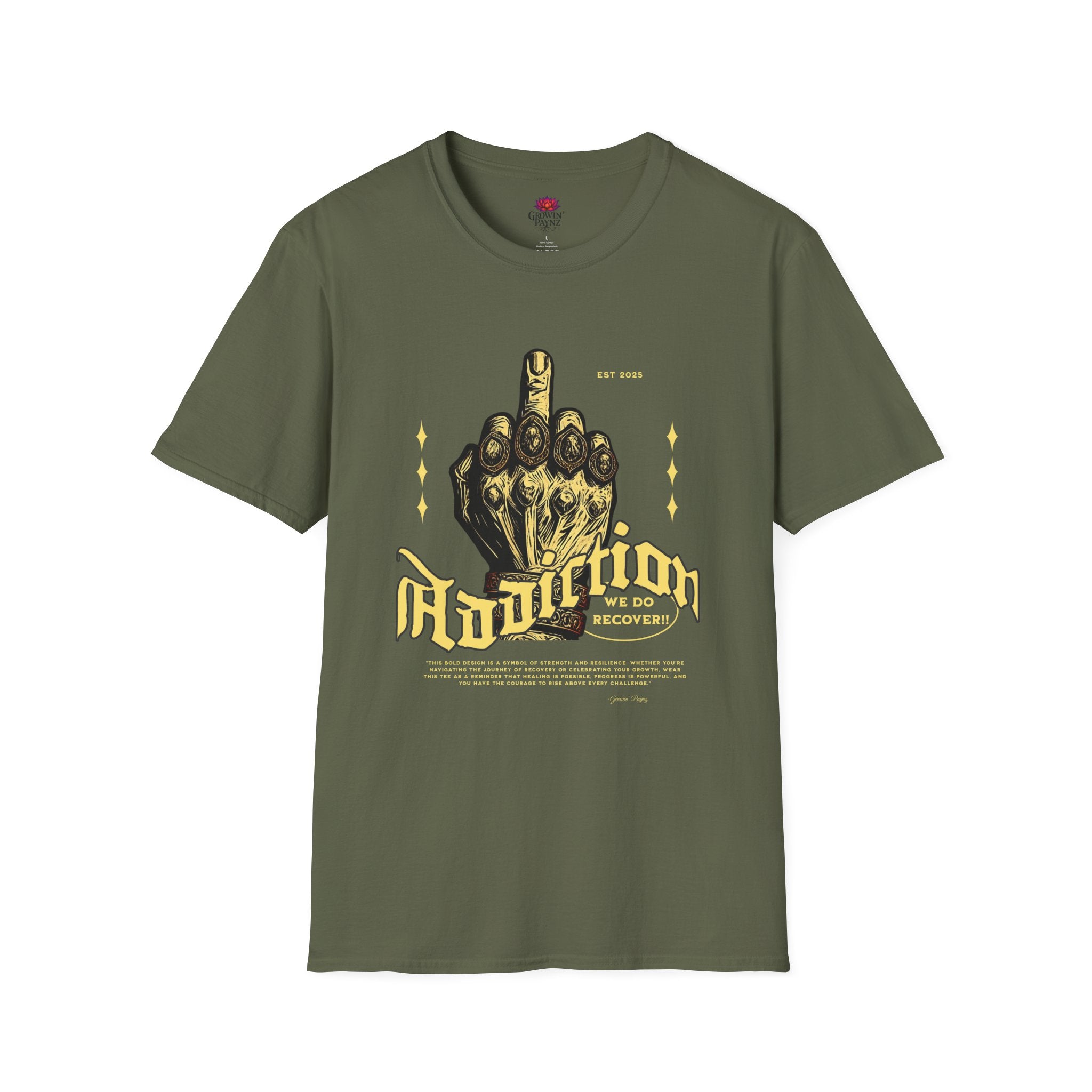 (DESIGN PRINT ON FRONT)   F* Addiction Tee