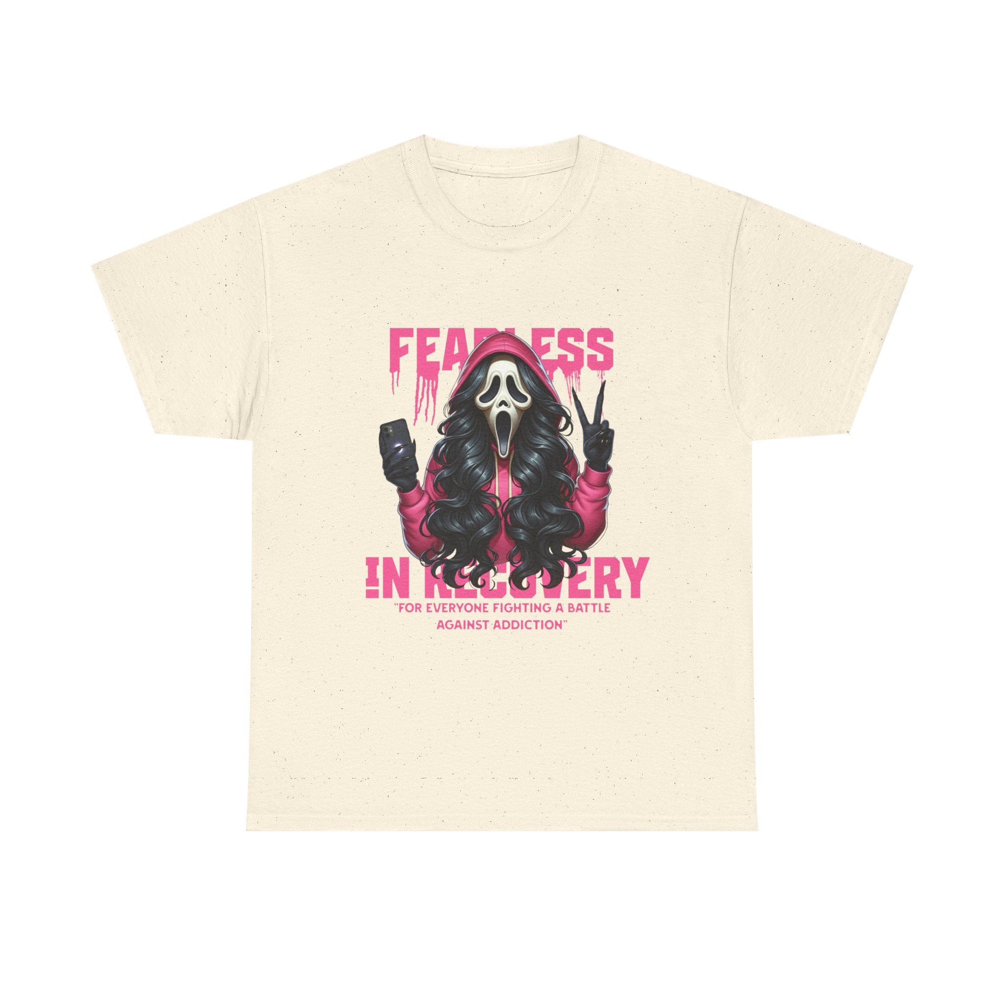 (DESIGN ON FRONT) Fearless in Recovery Tee, Support Shirt, Gift for Friends, Addiction Awareness, Motivational T-Shirt, Recovery Advocate Wear