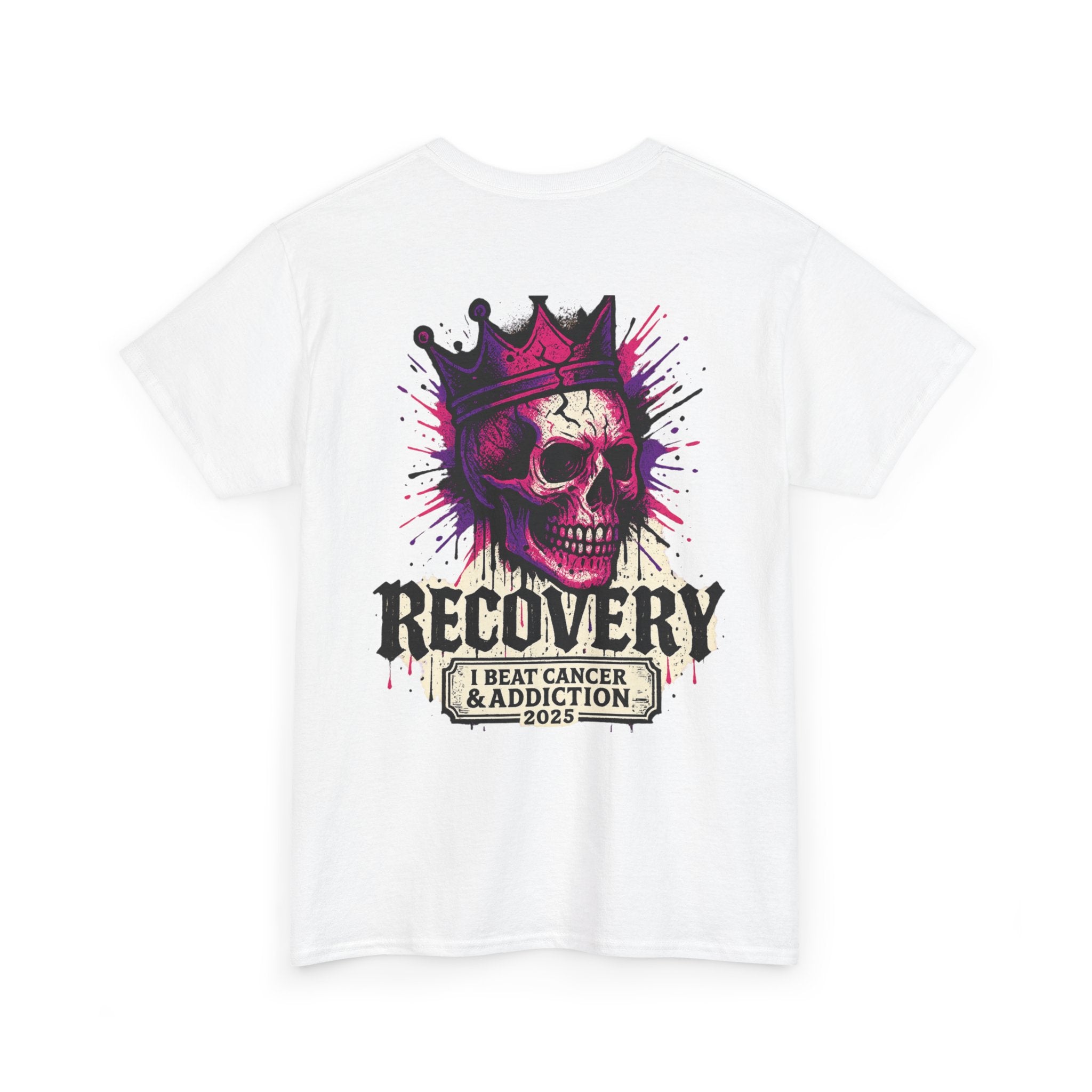 Recovery Skull Graphic Tee, Unisex Cotton Shirt, Awareness T-Shirt, Cancer Survivor Gift, Addictions Support Apparel