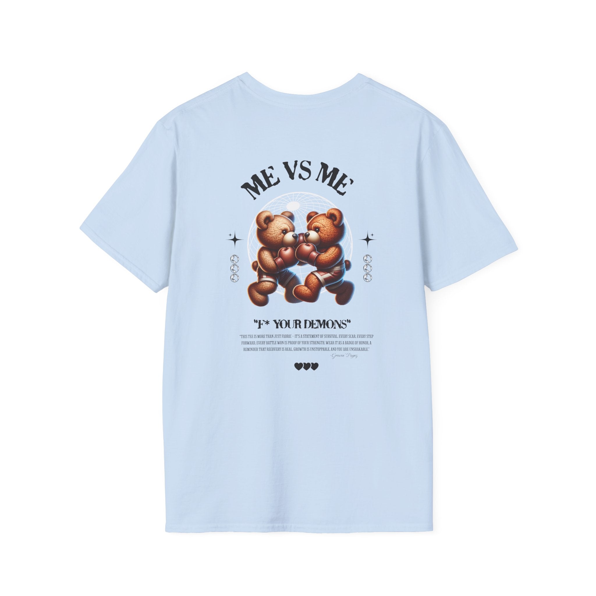 (DESIGN PRINT ON BACK)  Unisex Graphic Tee - Cute 'Me vs Me' Design, Casual Wear, Birthday Gift, Self-Love, Everyday Fashion