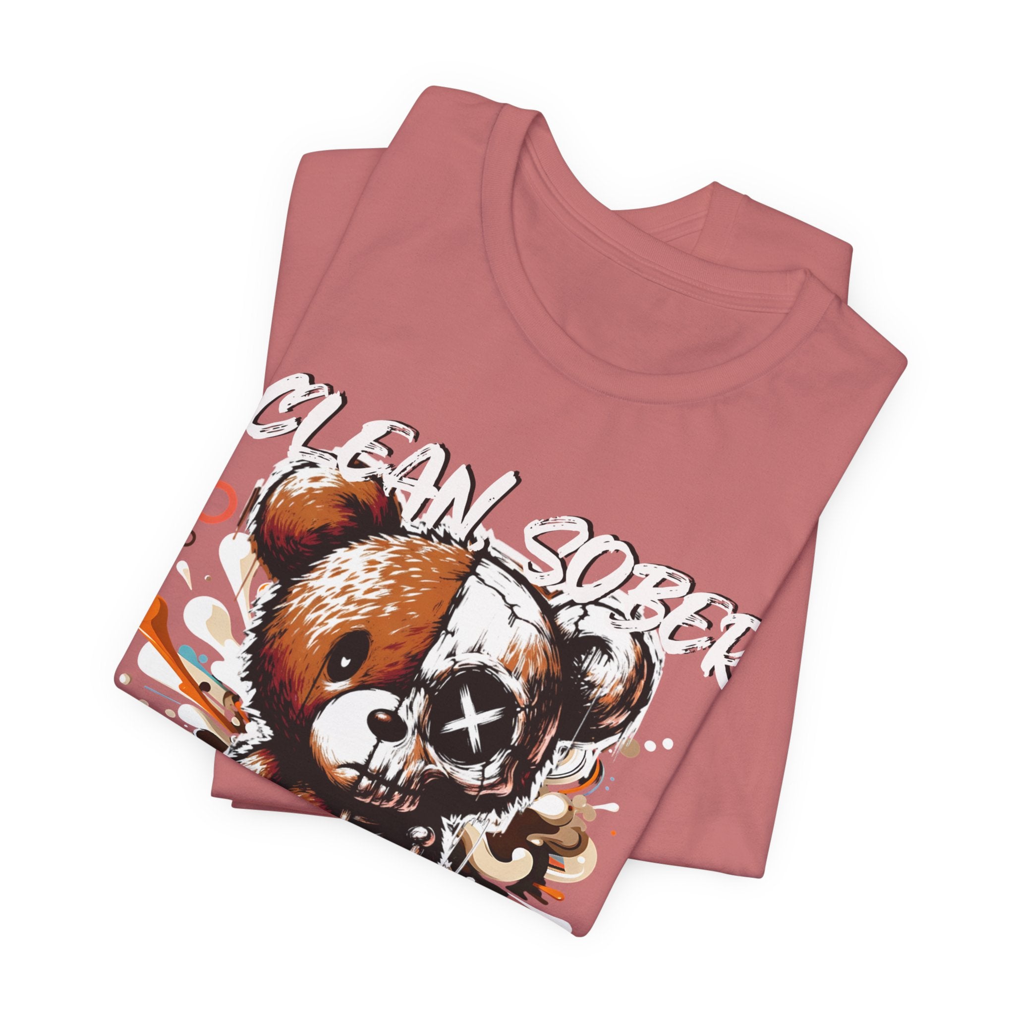 (DESIGN PRINT ON FRONT)  Clean Sober & Savage Tee | Unisex Short Sleeve T-Shirt, Recovery Apparel, Motivational Shirt, Casual Wear, Gift for Sobriety Celebrations