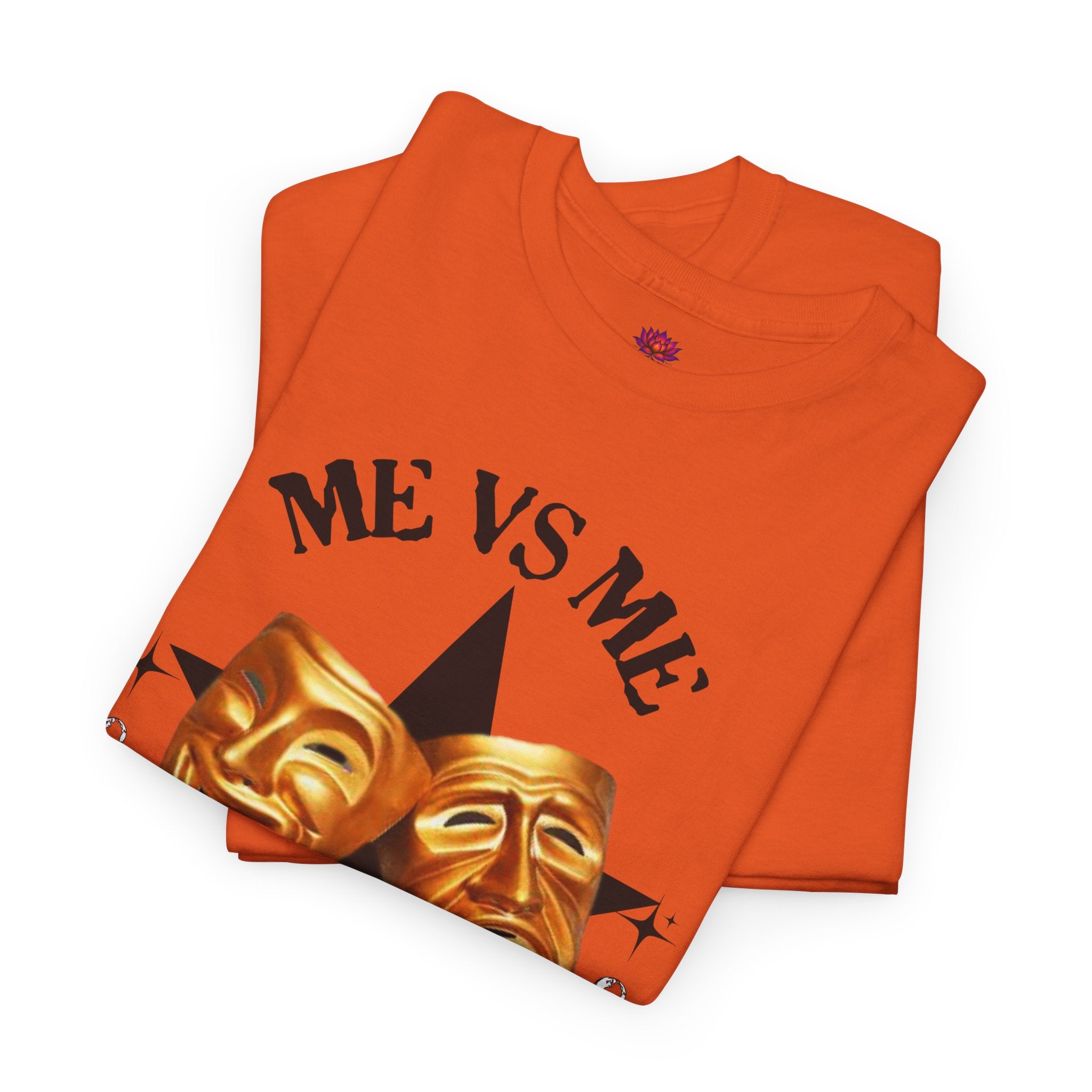 (DESIGN PRINT ON FRONT)  Me vs Me Unisex Heavy Cotton Tee, Motivational Shirt for Self Reflection, Gift for Friends, Casual Wear, Unique Graphic Tee
