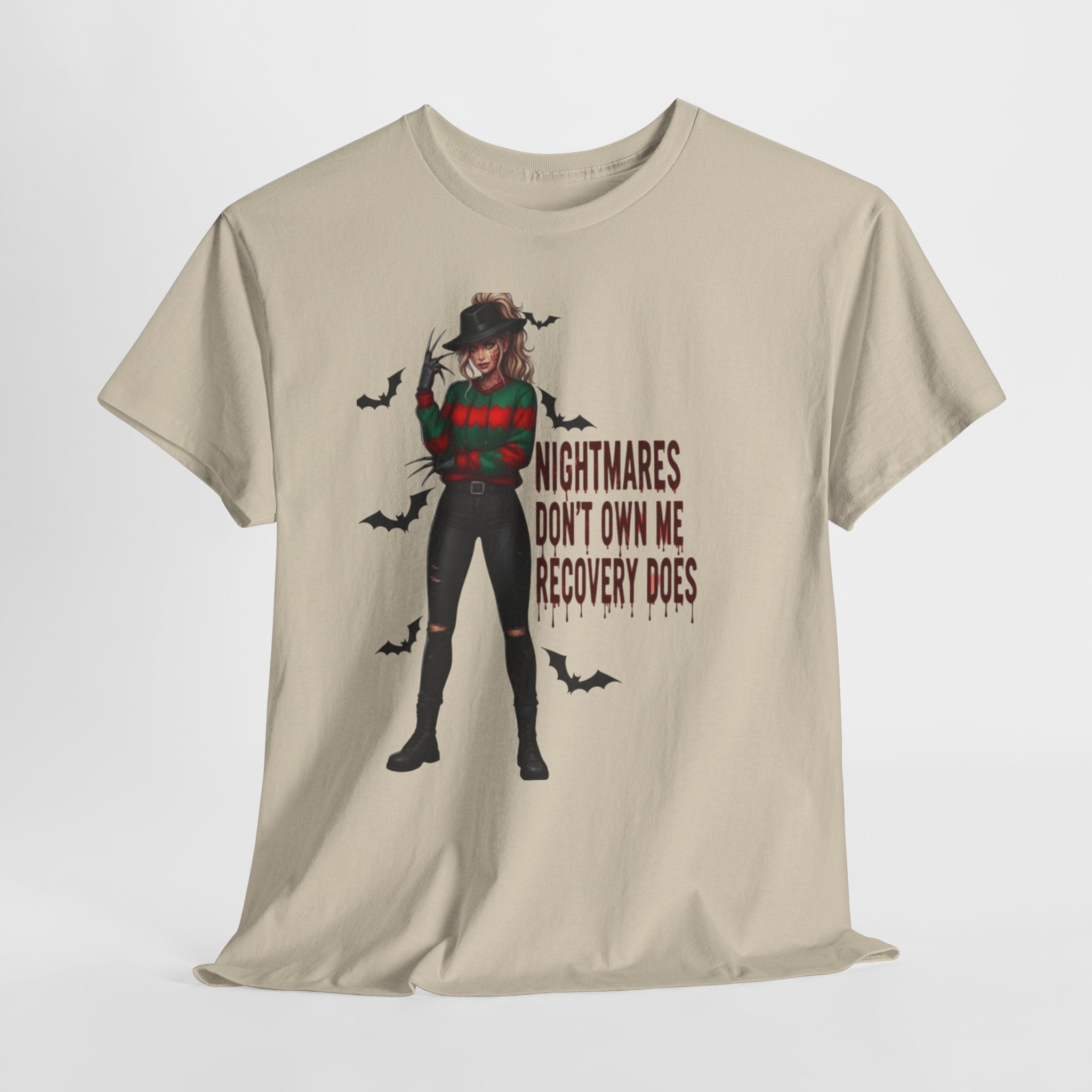 Nightmare Recovery Horror Graphic Tee, Unisex Cotton Shirt for Halloween, Gothic Style Apparel, Spooky Gifts, Unique Horror Fan Tees