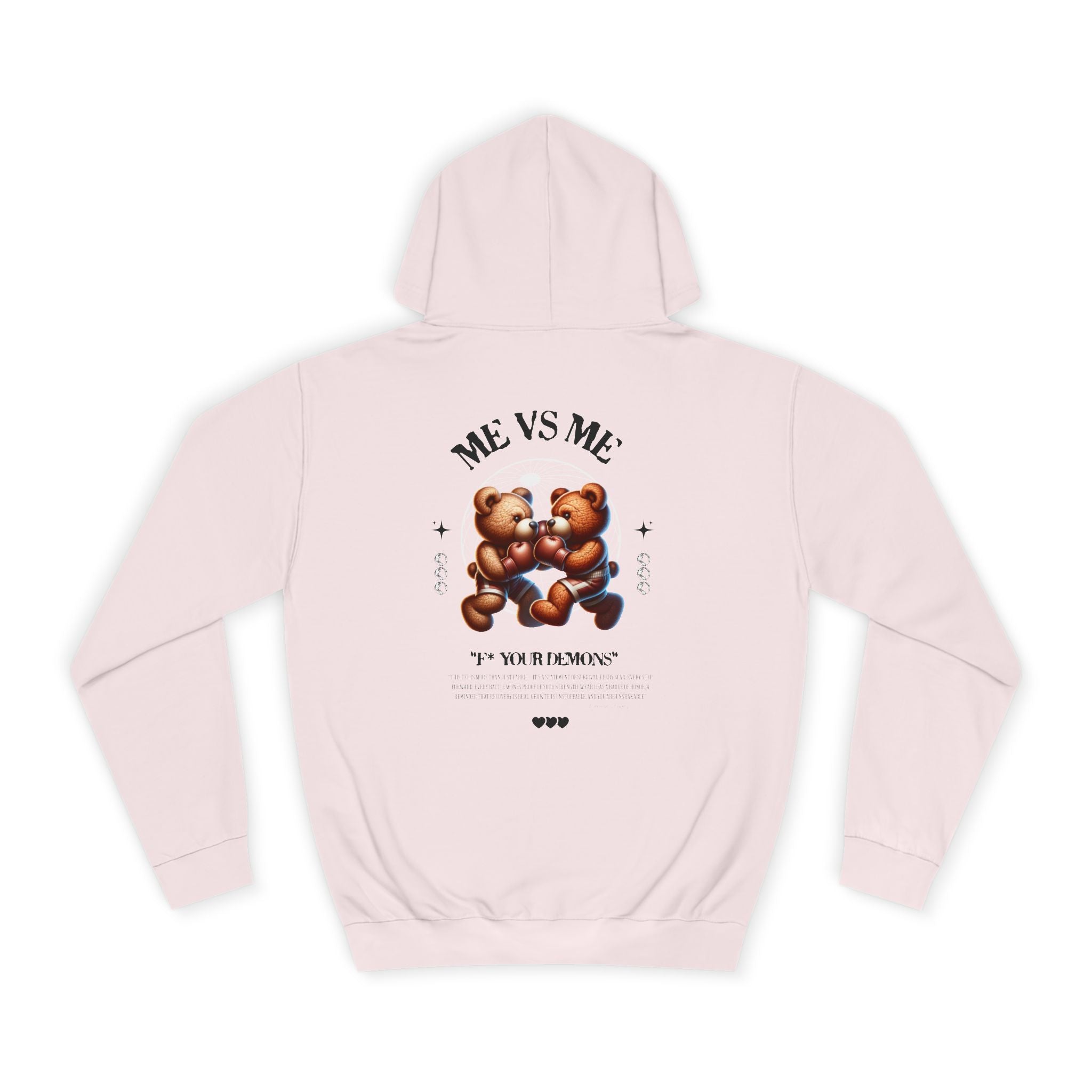 Unisex Teddy Bear College Hoodie, Cozy Streetwear, Perfect Gift for Students, Fall Wardrobe Essential, Casual Everyday Style