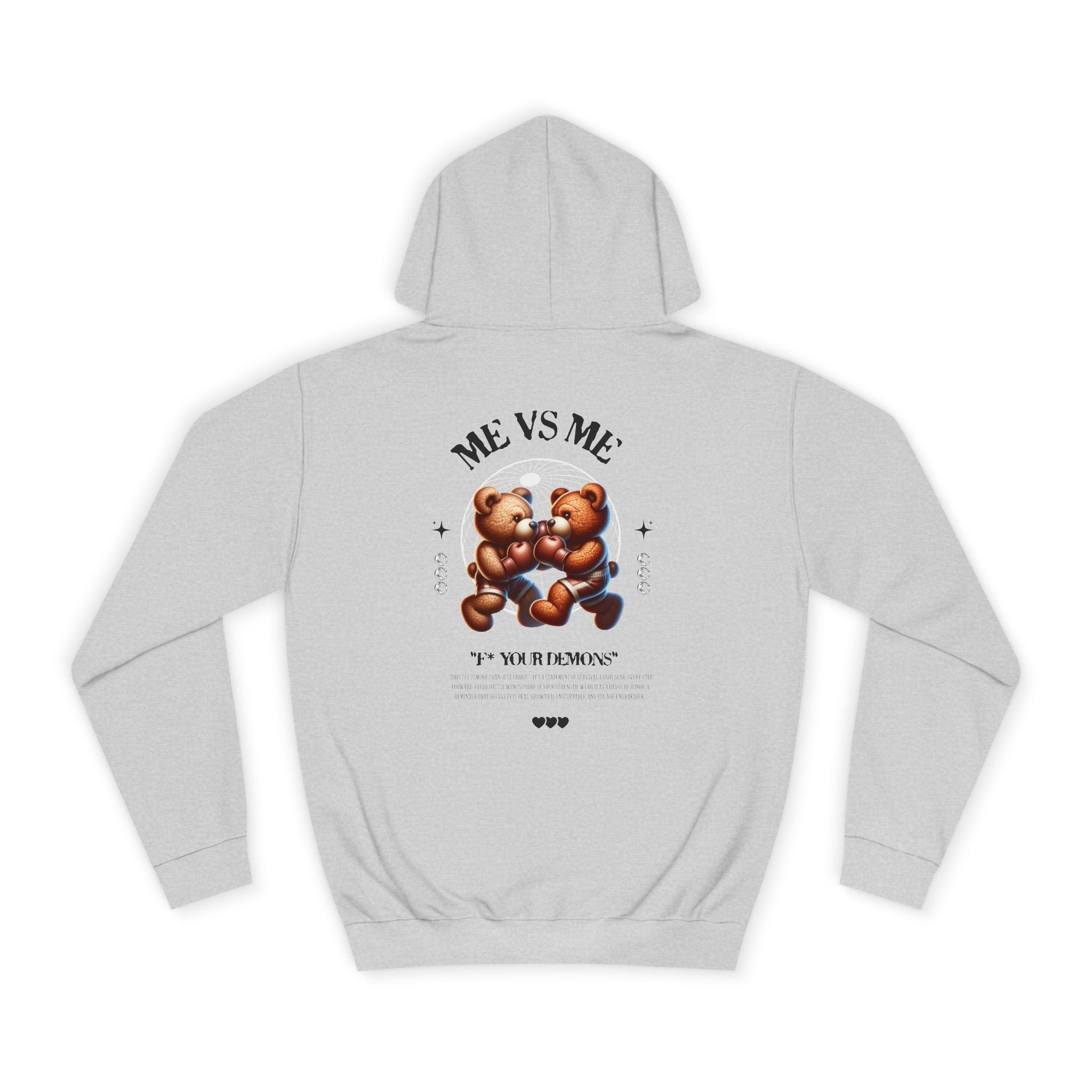 Unisex Teddy Bear College Hoodie, Cozy Streetwear, Perfect Gift for Students, Fall Wardrobe Essential, Casual Everyday Style