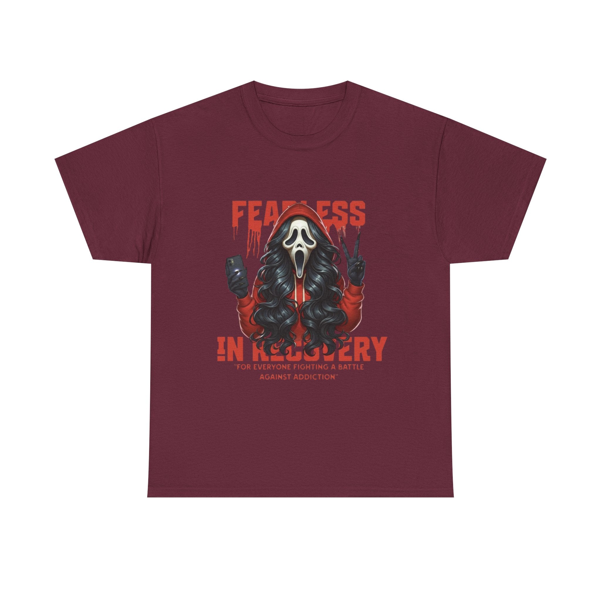 (DESIGN ON FRONT) Fearless in Recovery Unisex Heavy Cotton Tee