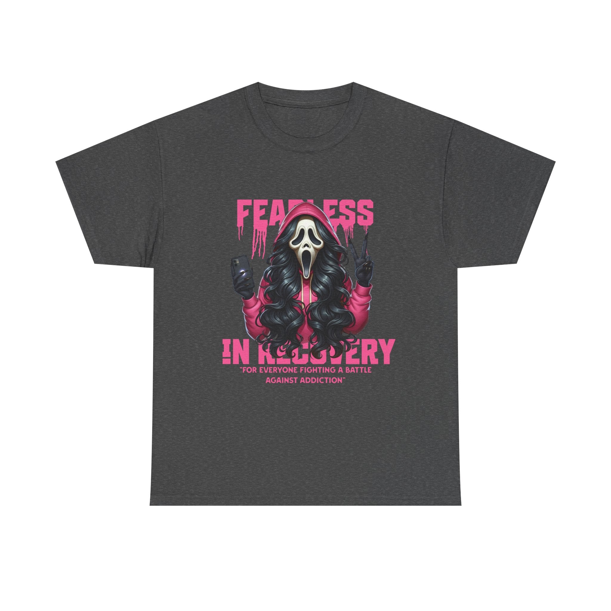(DESIGN ON FRONT) Fearless in Recovery Tee, Support Shirt, Gift for Friends, Addiction Awareness, Motivational T-Shirt, Recovery Advocate Wear