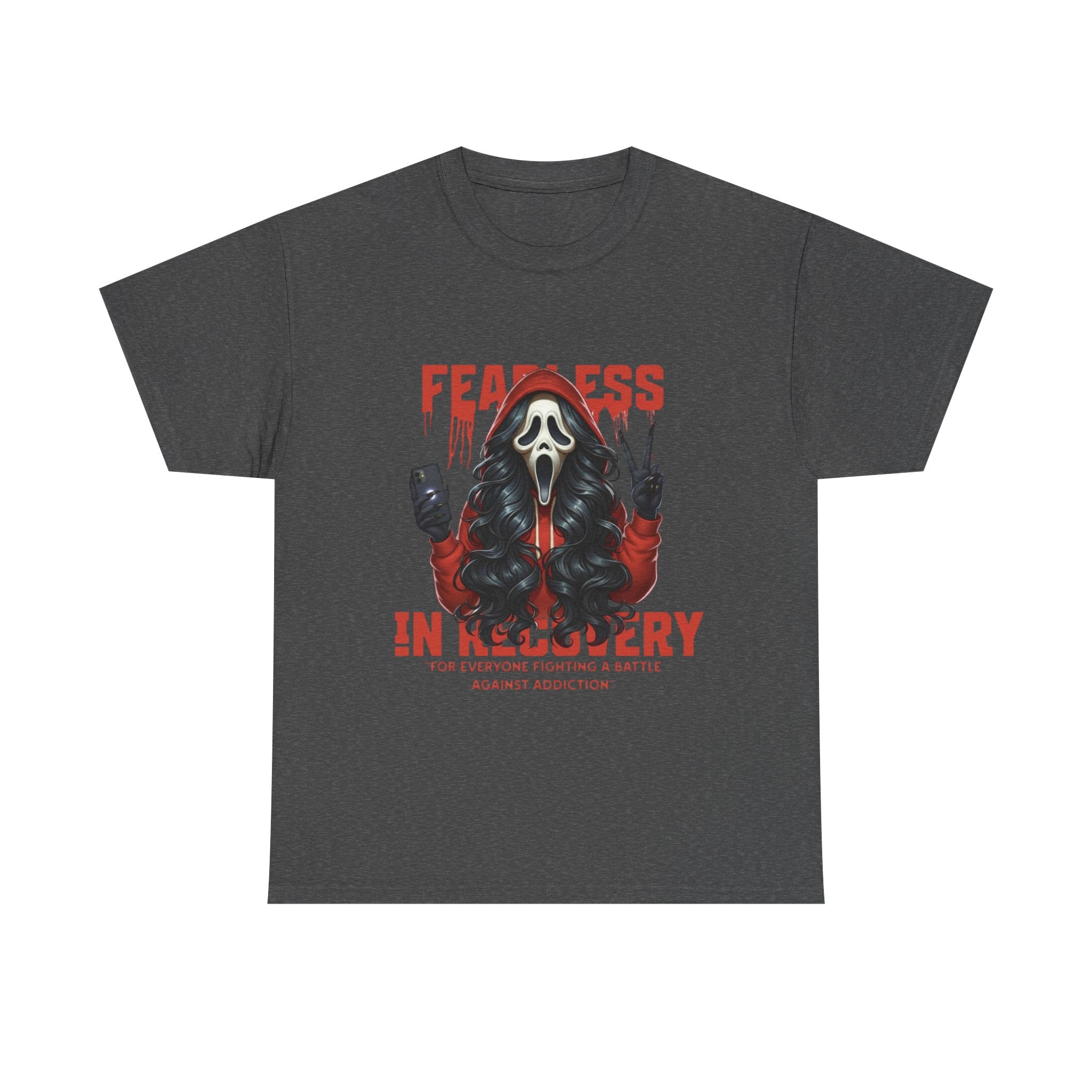 (DESIGN ON FRONT) Fearless in Recovery Unisex Heavy Cotton Tee