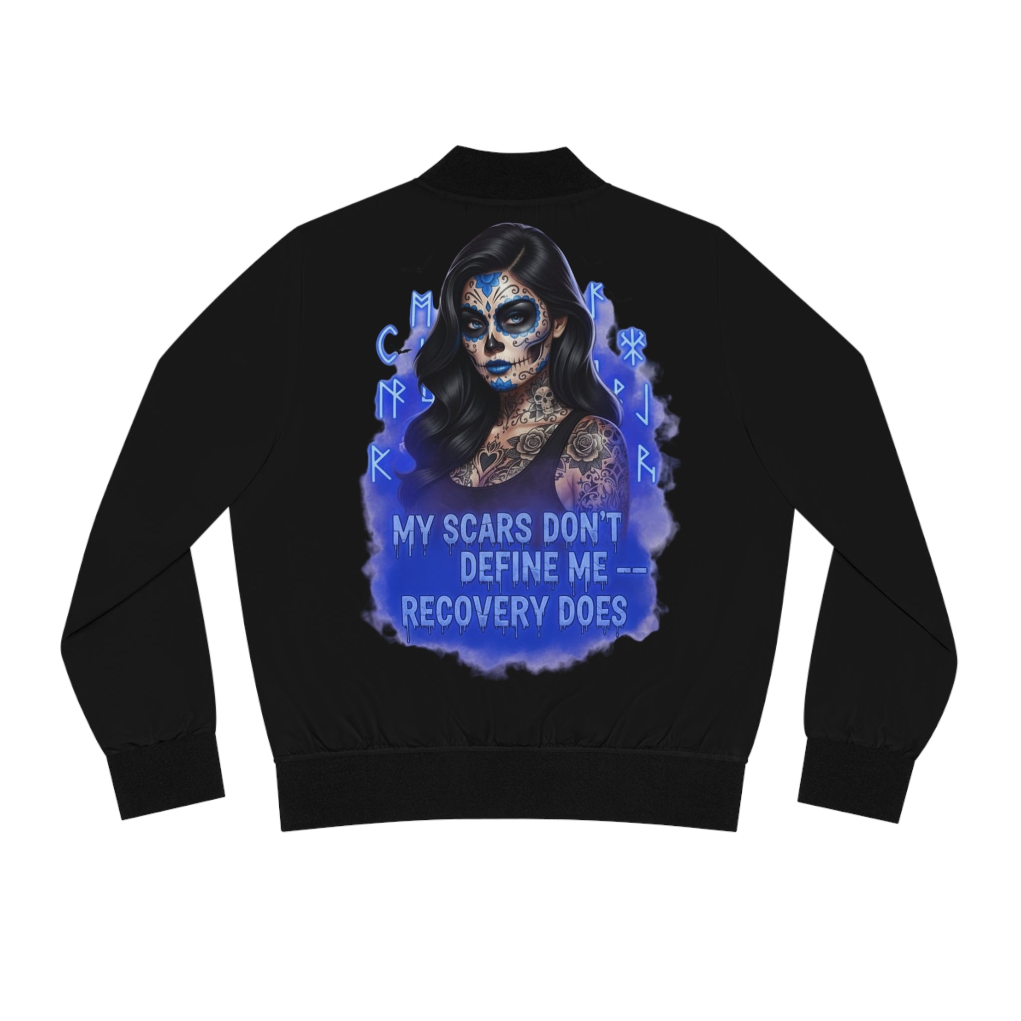 Empowerment Women's Bomber Jacket - AOP, Motivational Bomber Jacket, Recovery Reminder Jacket, Unique Gift for Her, Inspiring Layering Piece