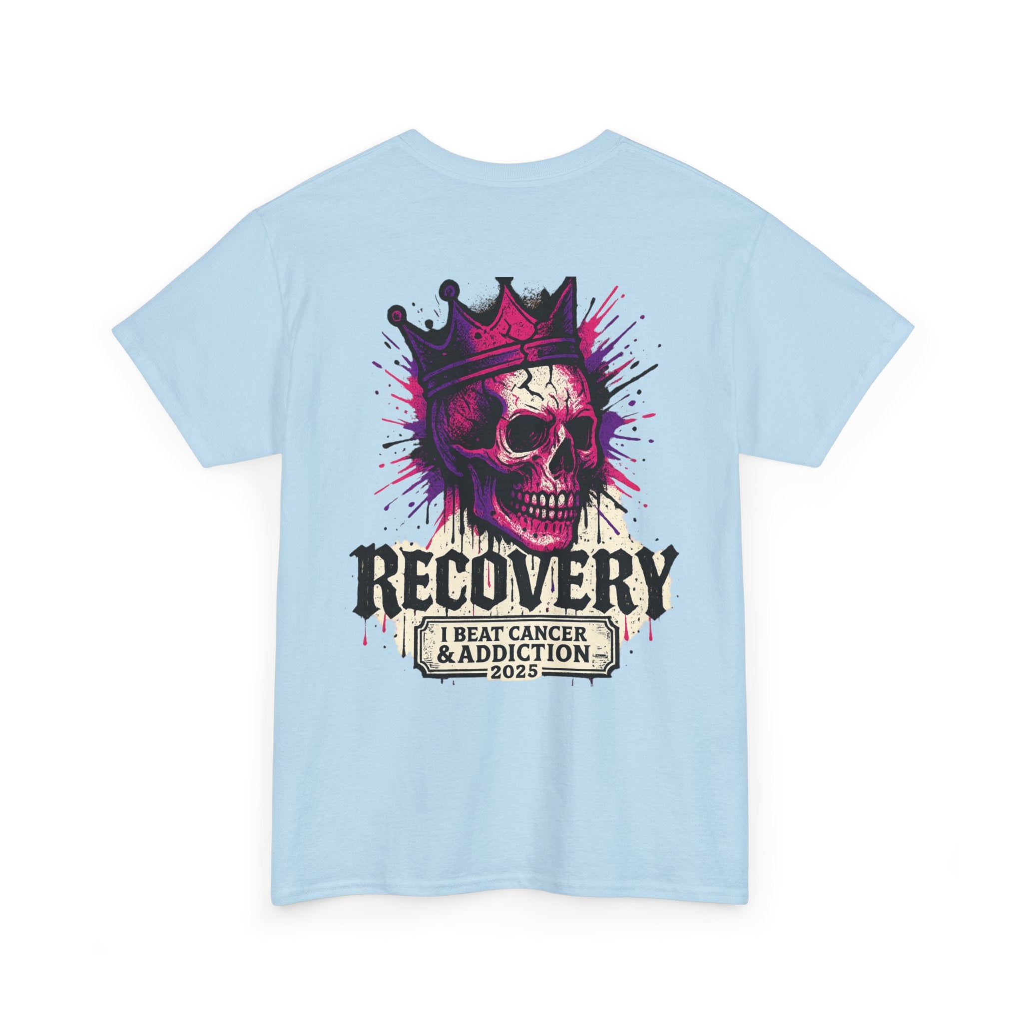Recovery Skull Graphic Tee, Unisex Cotton Shirt, Awareness T-Shirt, Cancer Survivor Gift, Addictions Support Apparel