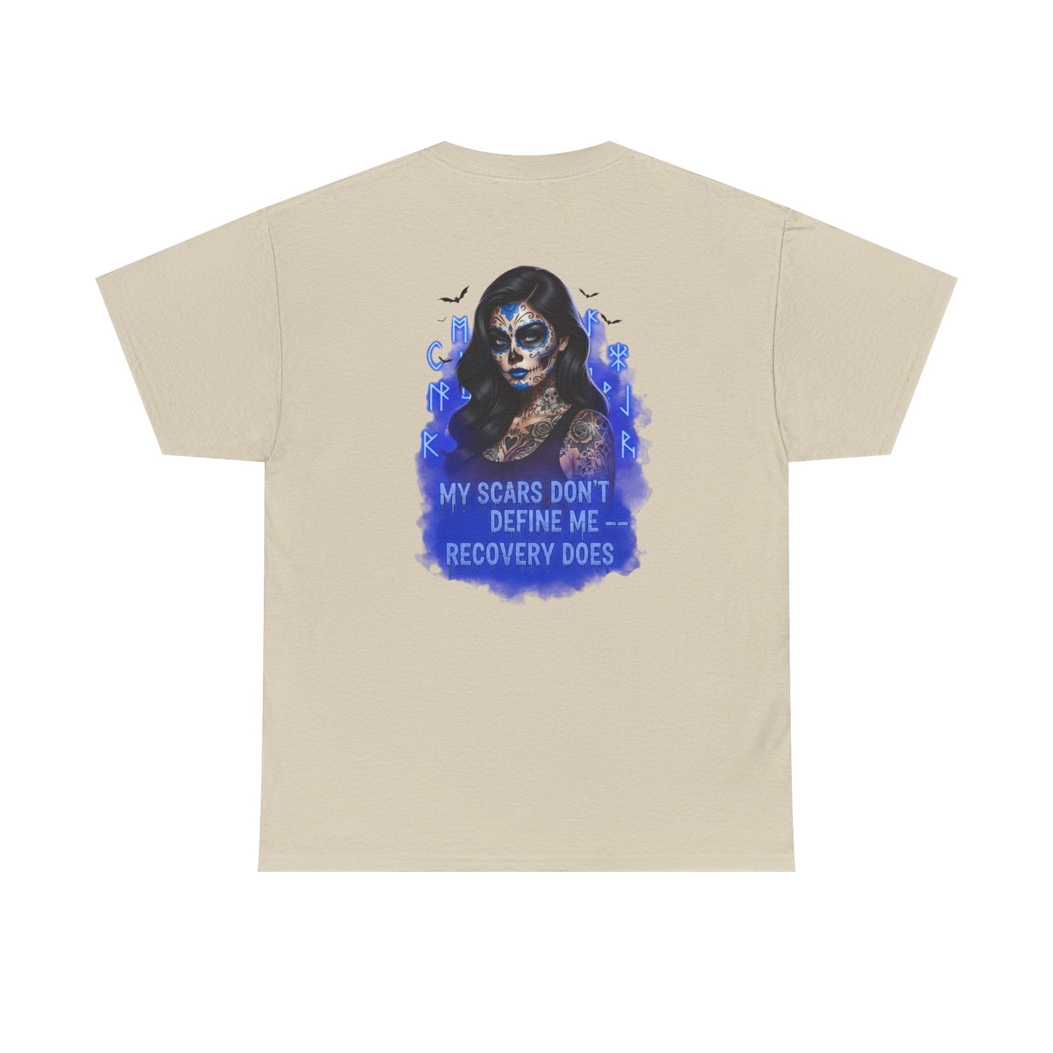 Recovery-Themed Unisex Cotton Tee, Inspirational T-Shirt, Mental Health Awareness Shirt, Scars Don't Define You, Self-Care Apparel