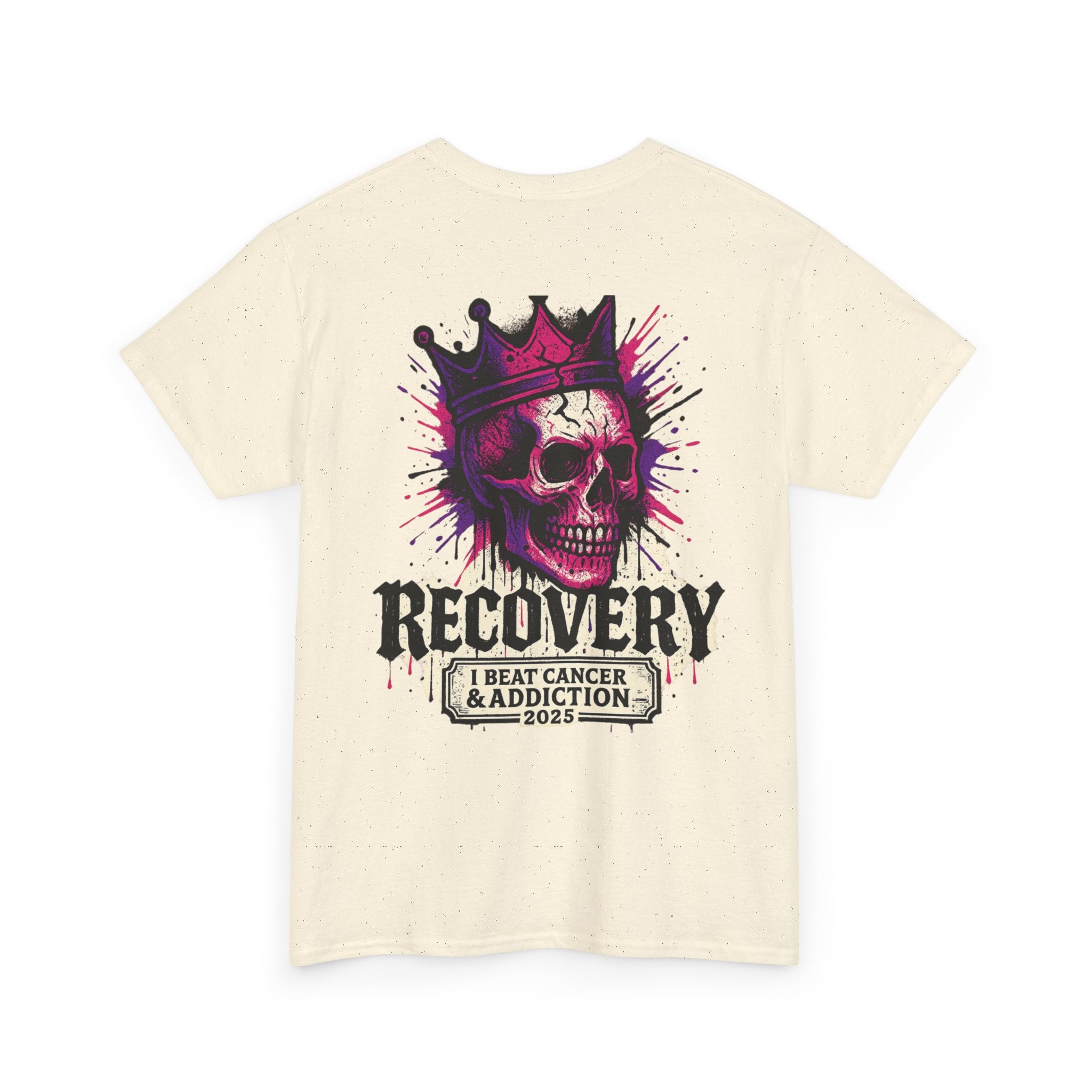 Recovery Skull Graphic Tee, Unisex Cotton Shirt, Awareness T-Shirt, Cancer Survivor Gift, Addictions Support Apparel