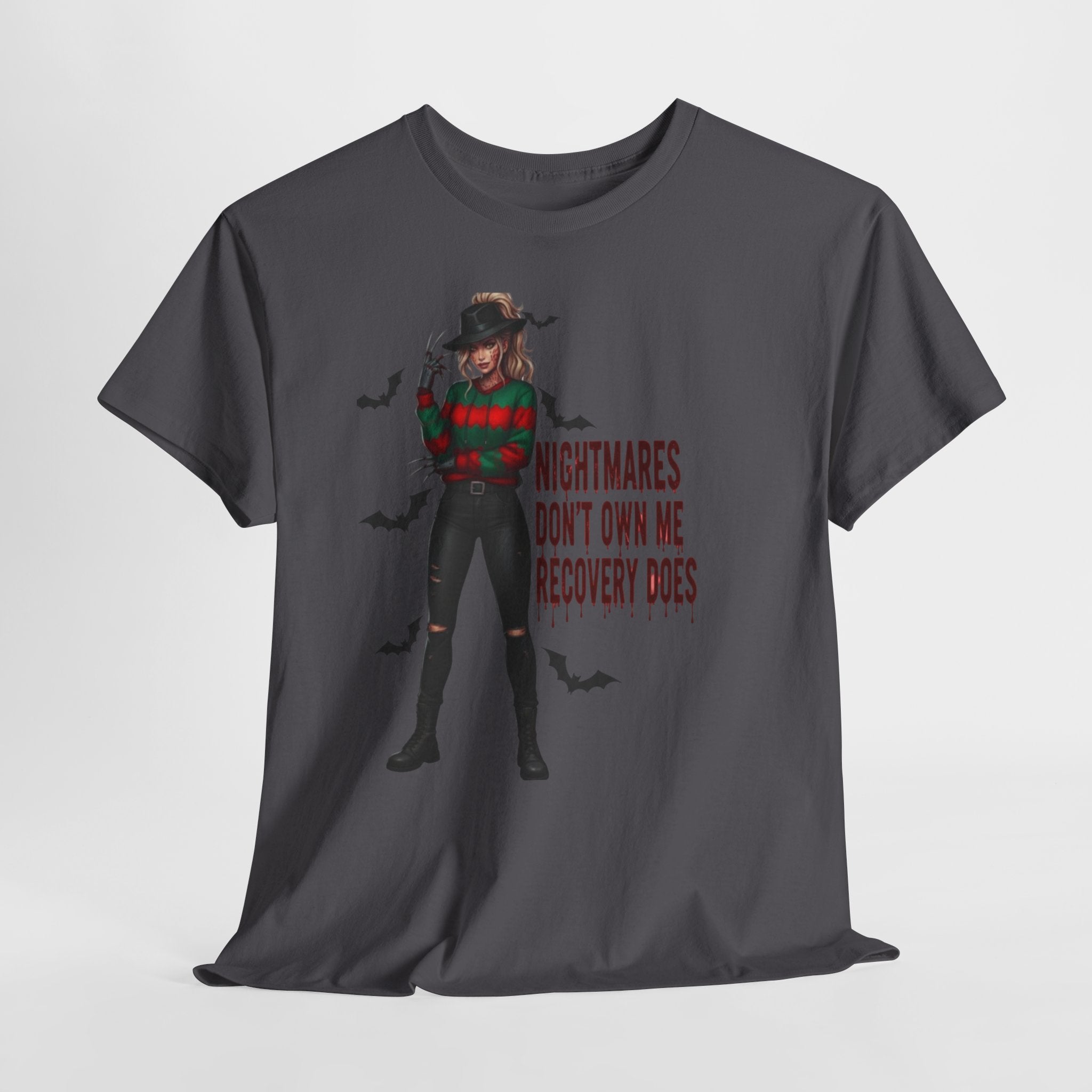 Nightmare Recovery Horror Graphic Tee, Unisex Cotton Shirt for Halloween, Gothic Style Apparel, Spooky Gifts, Unique Horror Fan Tees