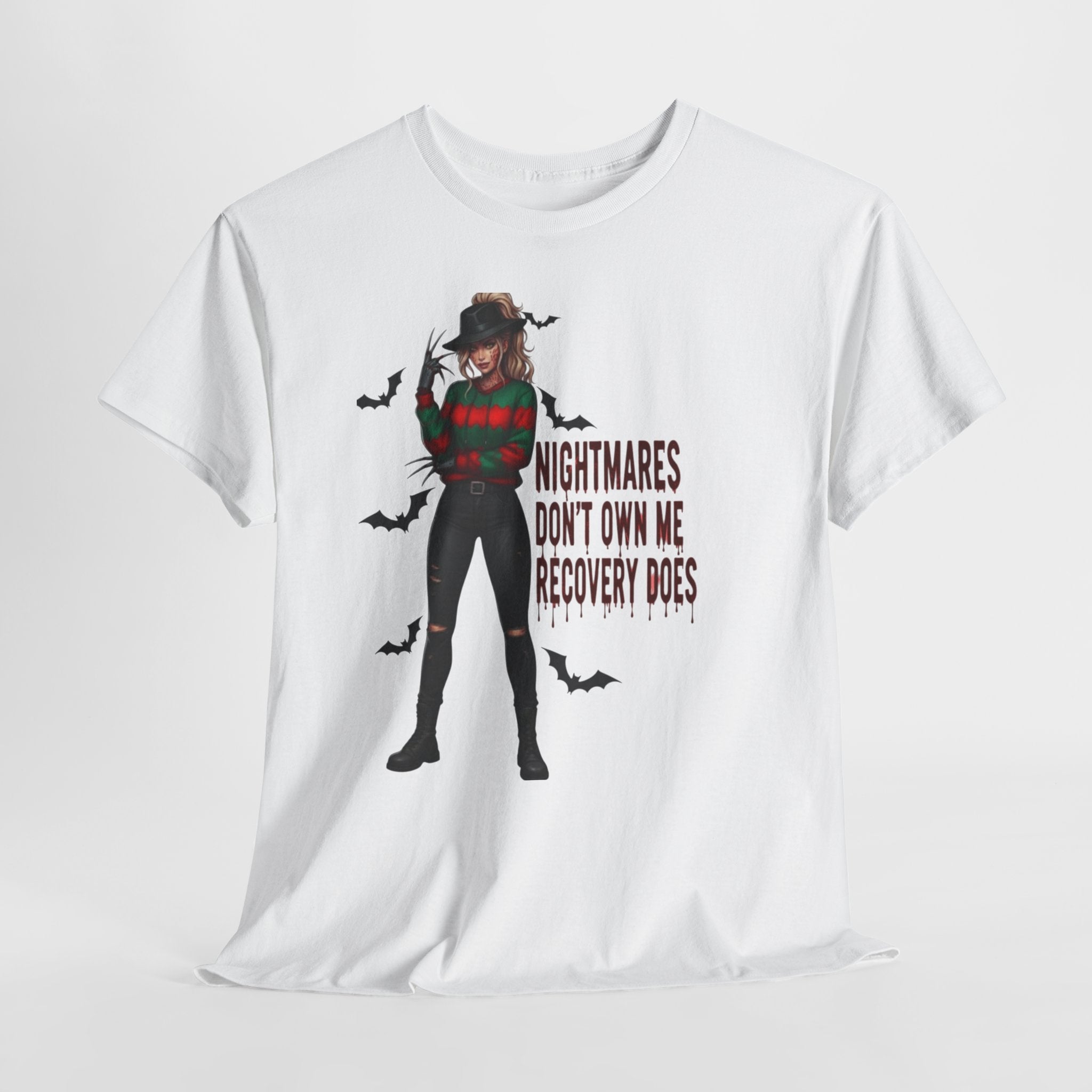 Nightmare Recovery Horror Graphic Tee, Unisex Cotton Shirt for Halloween, Gothic Style Apparel, Spooky Gifts, Unique Horror Fan Tees