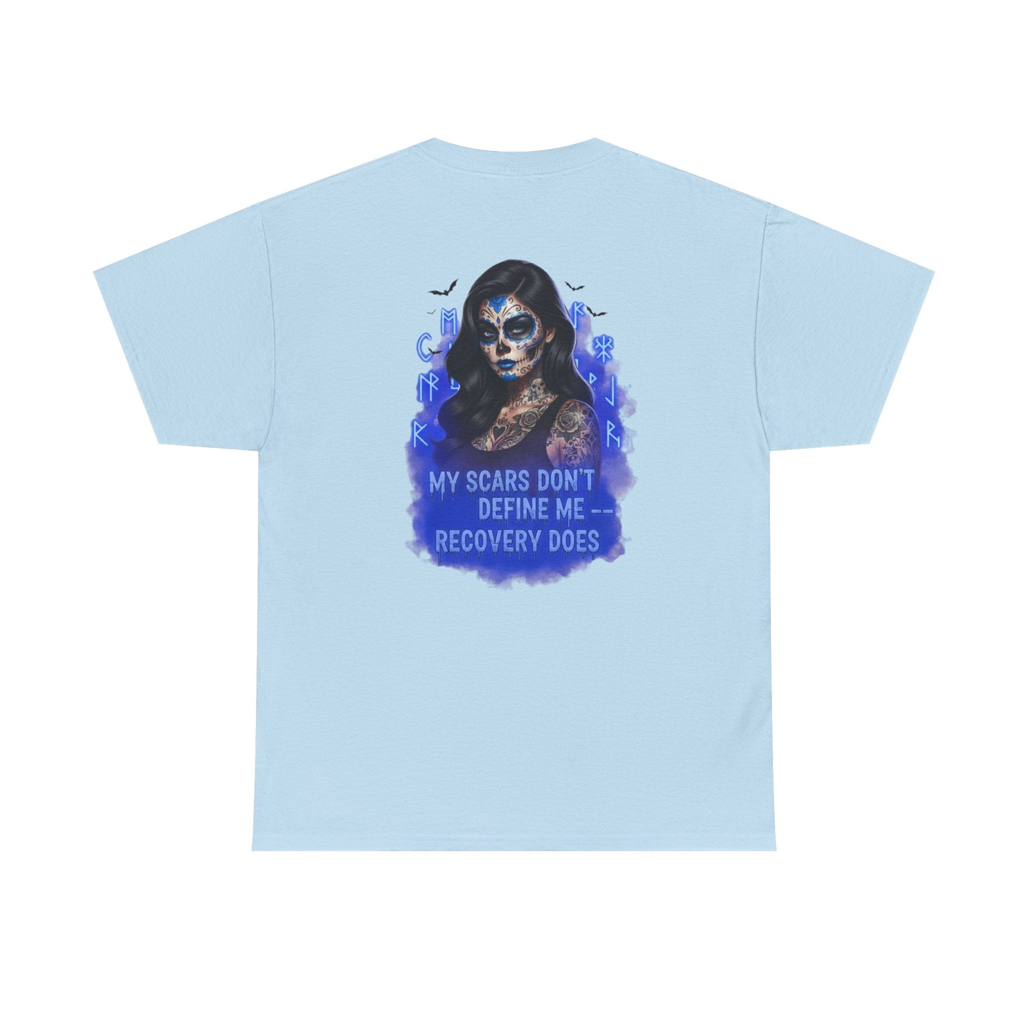Recovery-Themed Unisex Cotton Tee, Inspirational T-Shirt, Mental Health Awareness Shirt, Scars Don't Define You, Self-Care Apparel