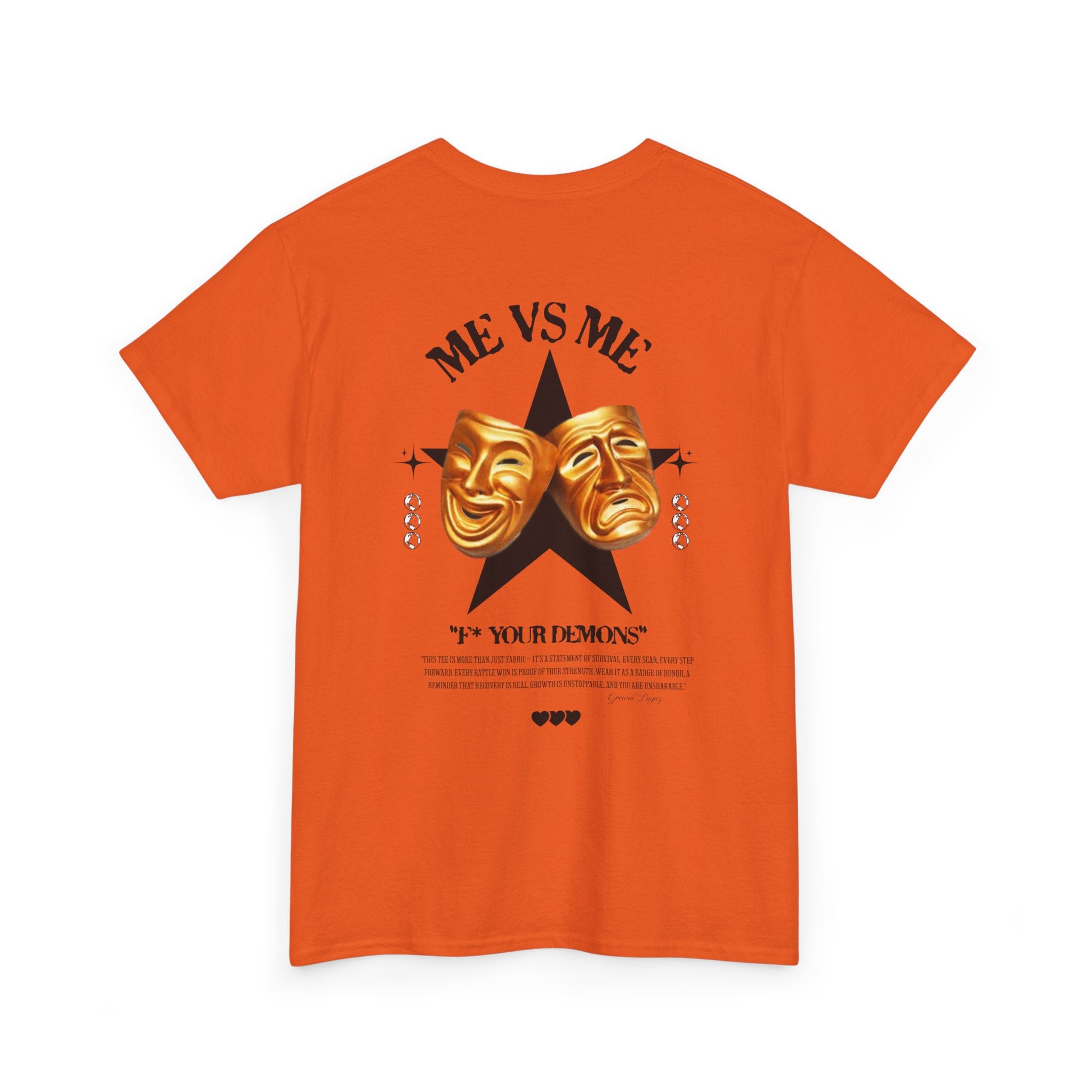 (DESIGN PRINT ON BACK)  Me vs. Me Unisex Motivational Tee - Fit for Daily Wear, Casual Events, Gift for Friends, Self-expression, Inspirational Quotes