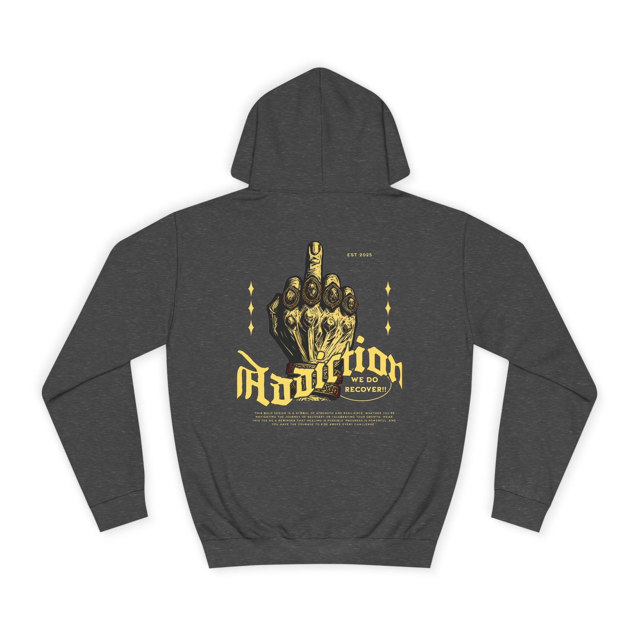 Addiction Unisex College Hoodie - Cozy Streetwear, Gift for Students, Casual Fashion, Graphic Pullover, Perfect for College Events