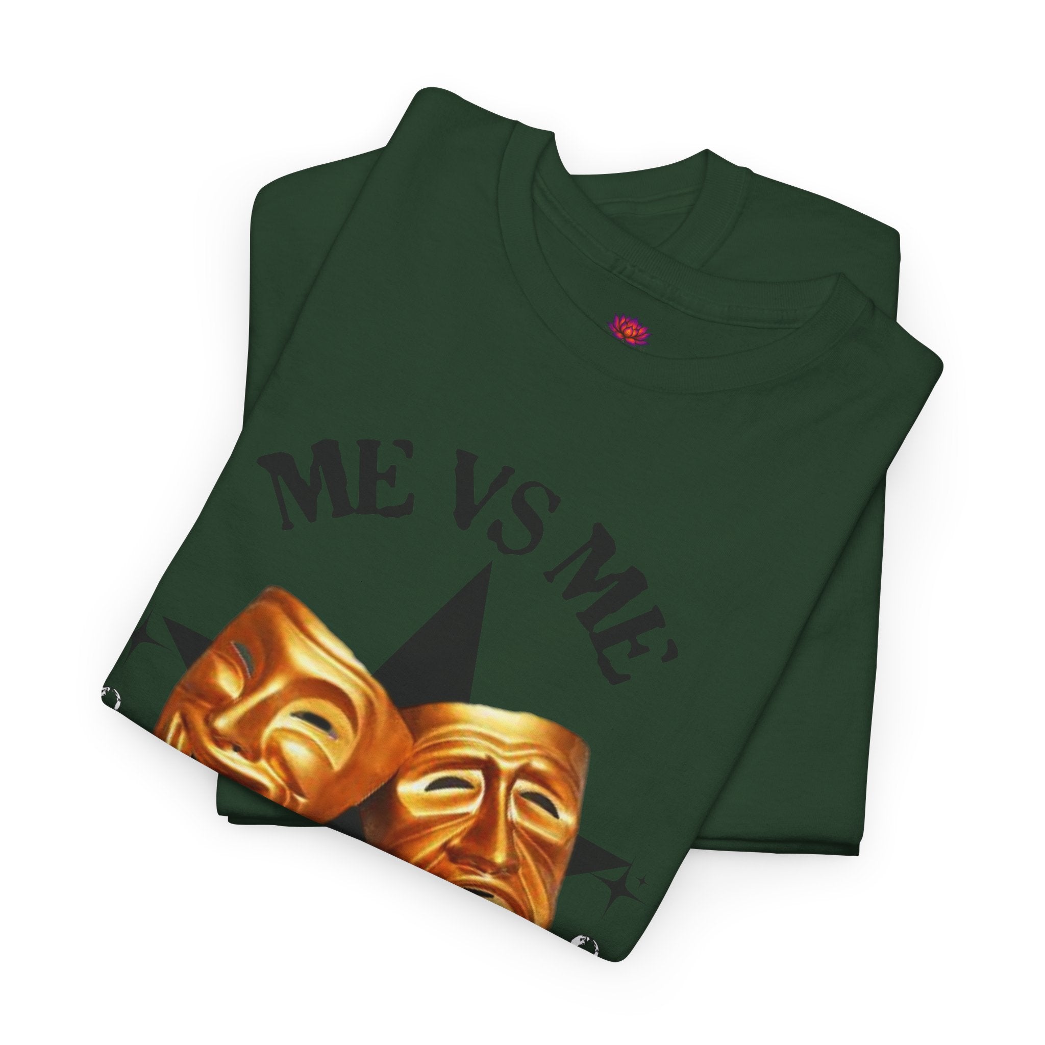 (DESIGN PRINT ON FRONT)  Me vs Me Unisex Heavy Cotton Tee, Motivational Shirt for Self Reflection, Gift for Friends, Casual Wear, Unique Graphic Tee