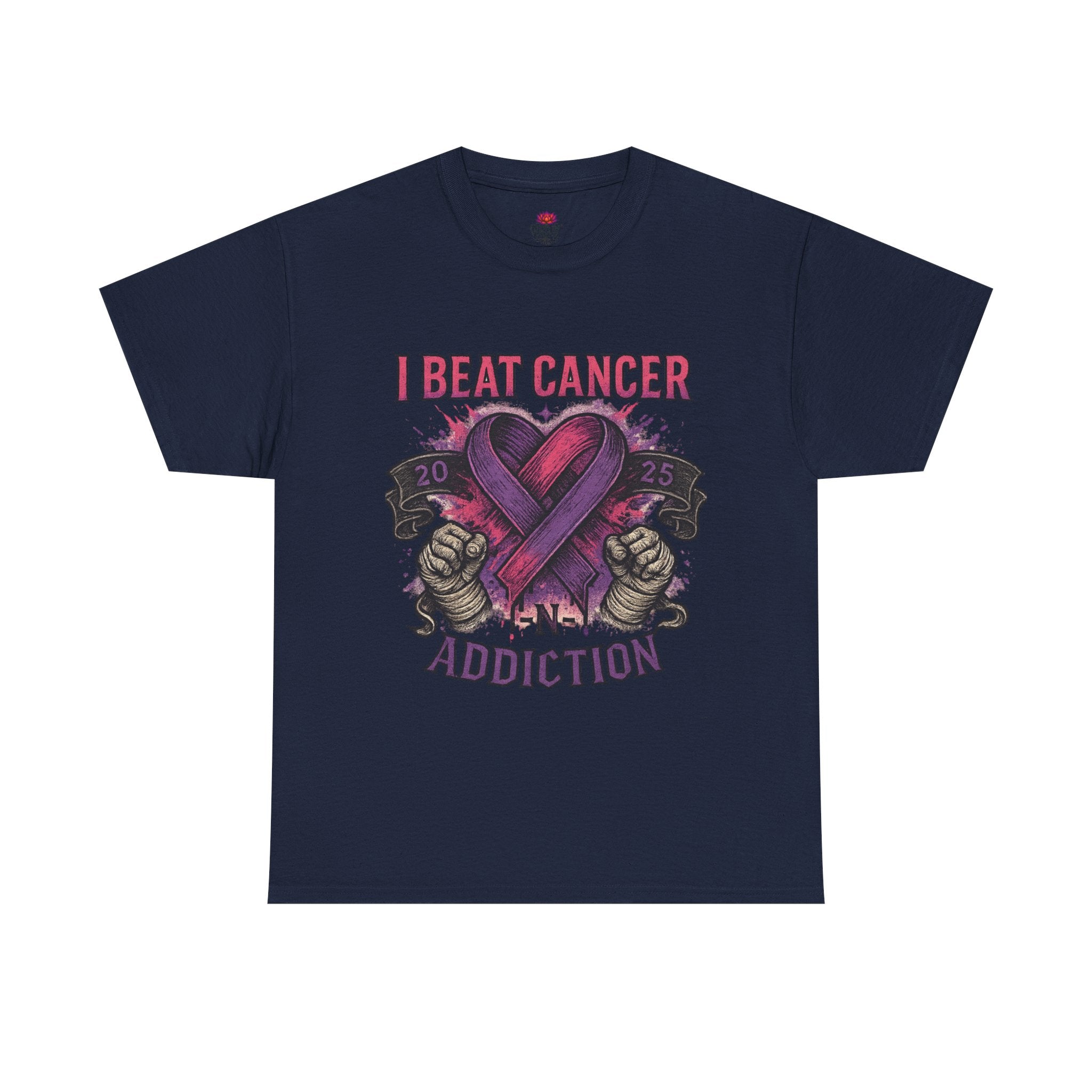 Cancer Awareness Unisex Tee - I Beat Cancer, Fight Against Addiction, Support Breast Cancer, Inspirational Gift, Comfortable Cotton Shirt