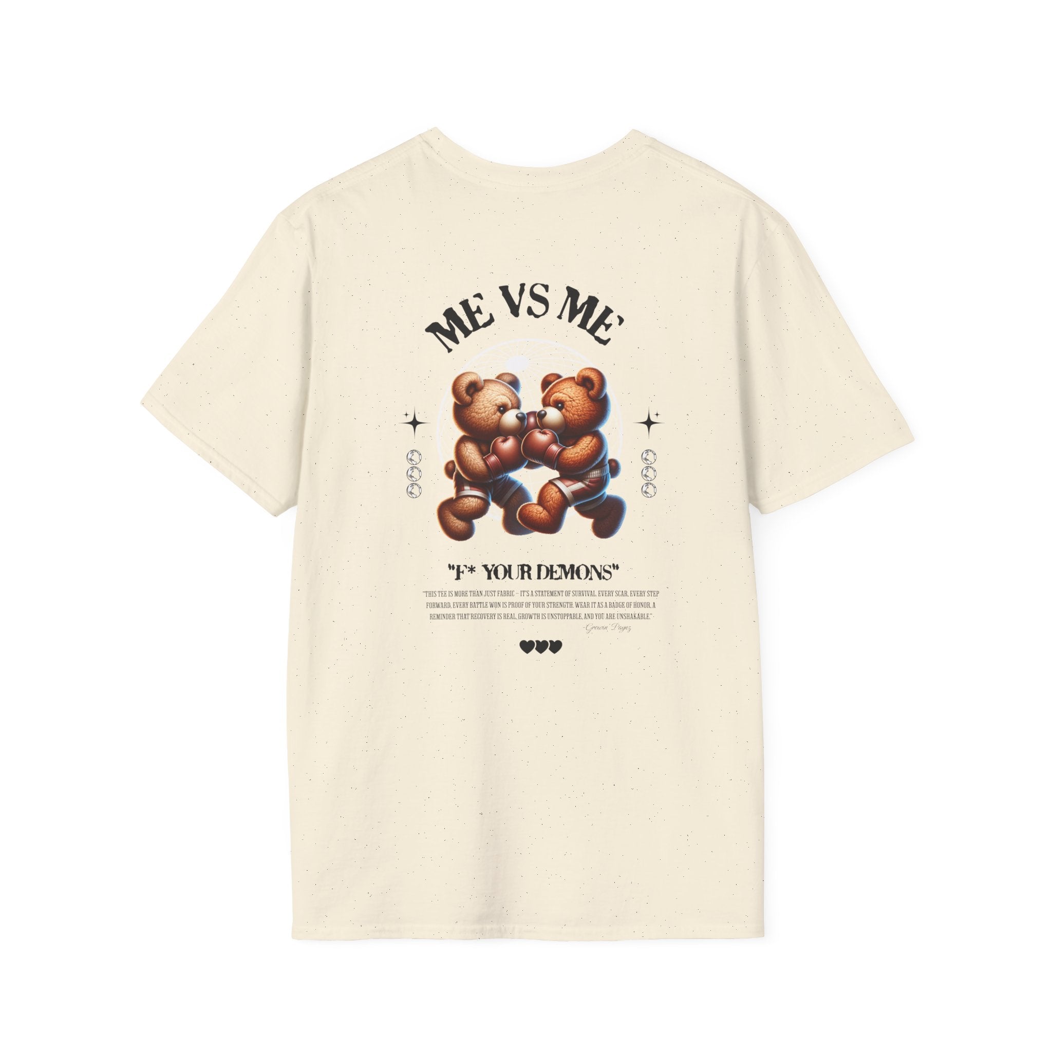 (DESIGN PRINT ON BACK)  Unisex Graphic Tee - Cute 'Me vs Me' Design, Casual Wear, Birthday Gift, Self-Love, Everyday Fashion