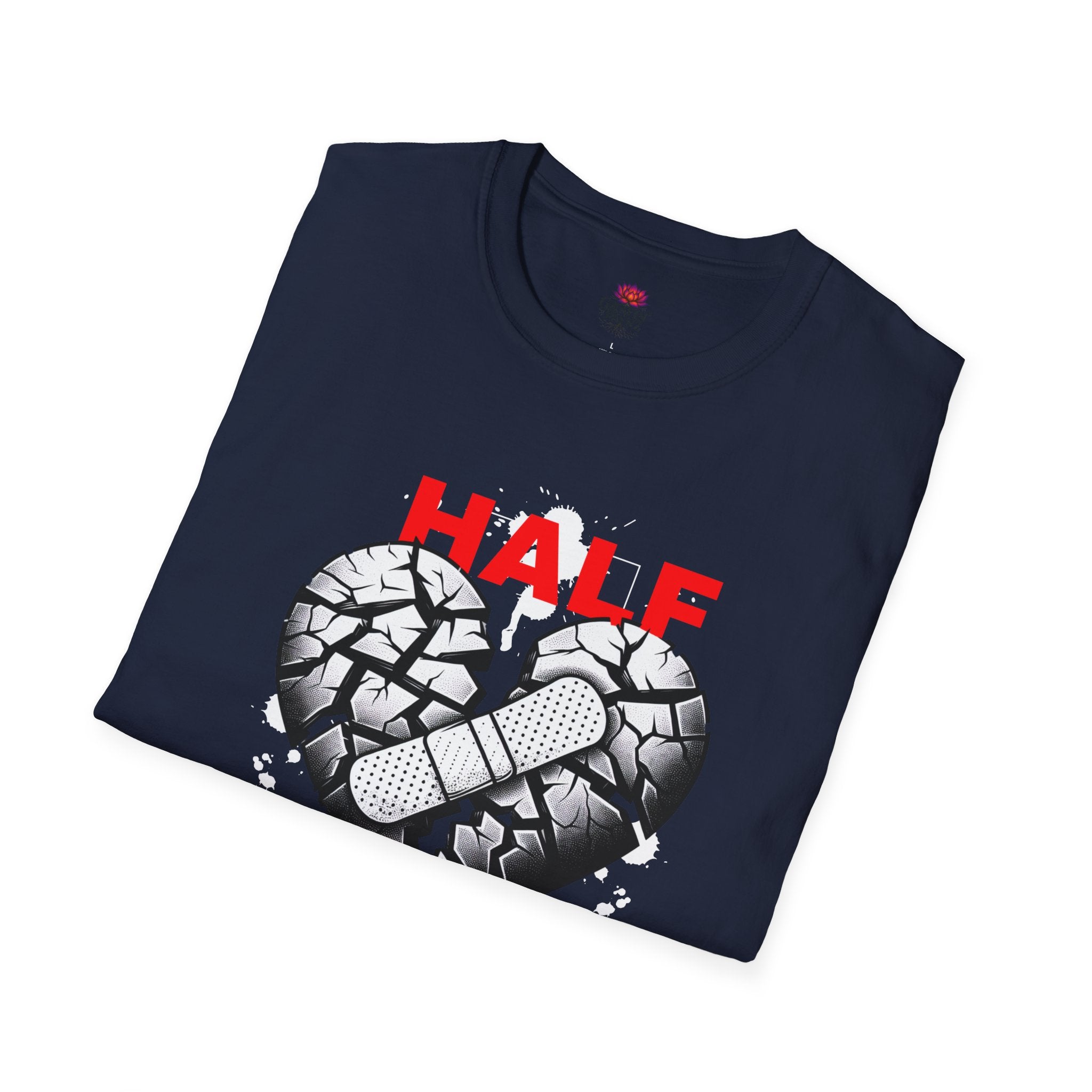 (DESIGN PRINT ON FRONT)  Half OK Heart Unisex T-Shirt - Softstyle Tee, Casual Wear, Gift for Friends, Heartbreak T-Shirt, Everyday Comfort