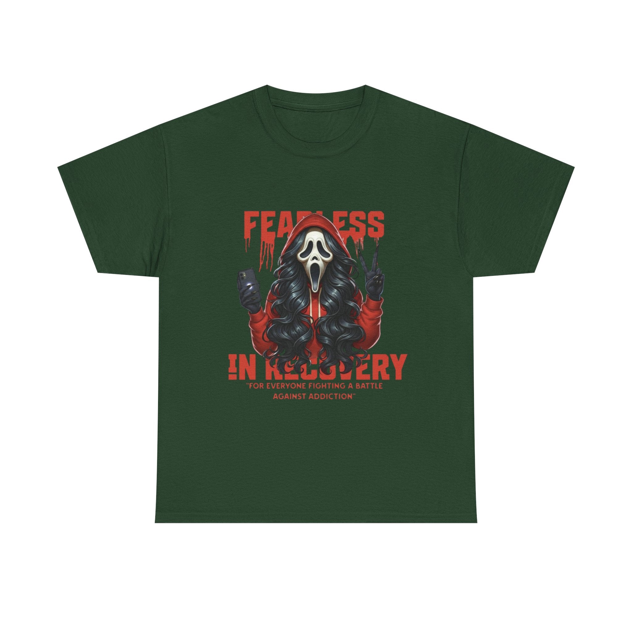 (DESIGN ON FRONT) Fearless in Recovery Unisex Heavy Cotton Tee