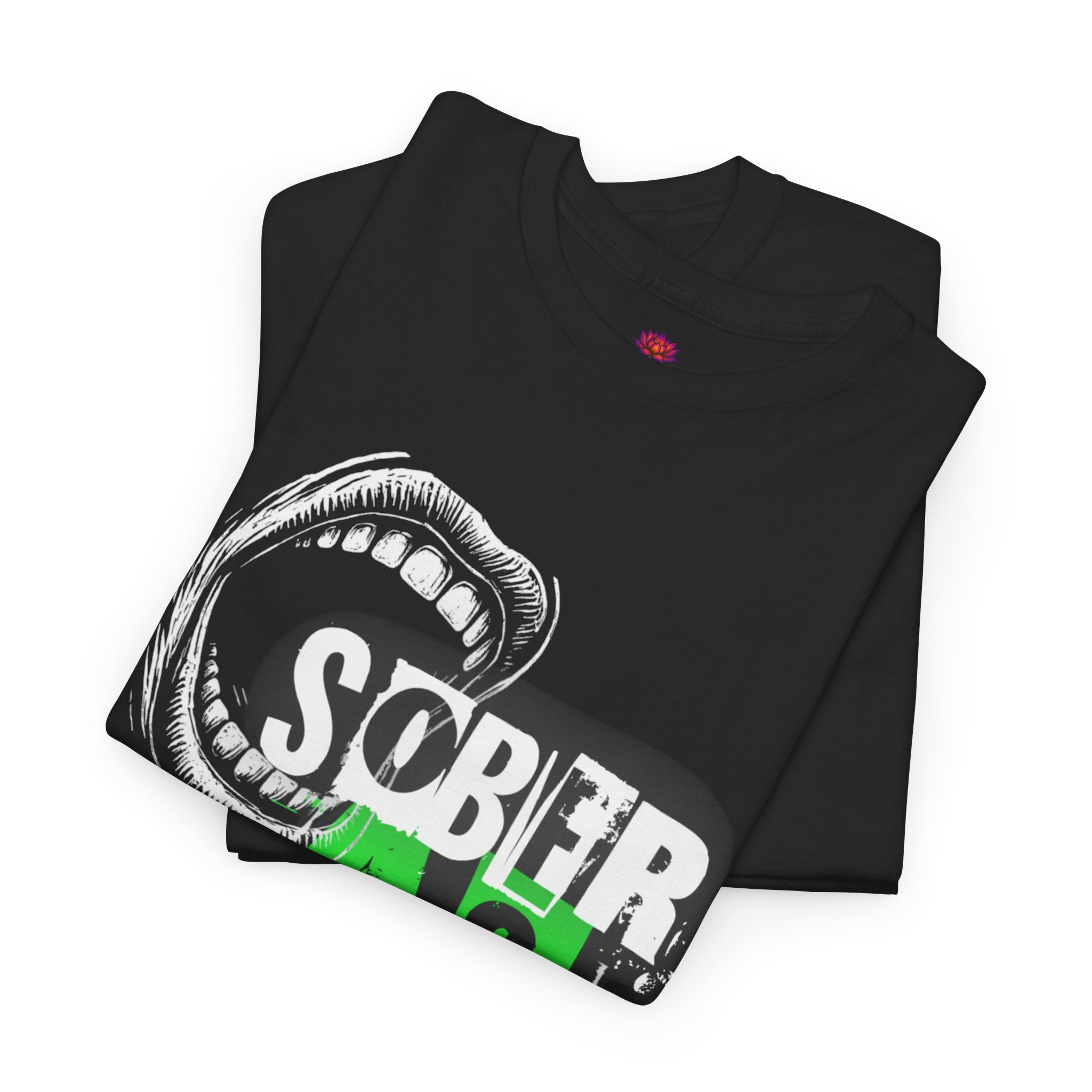 (DESIGN ON FRONT) Sober AF Unisex Heavy Cotton Tee | Funny Gift for Recovery, Casual Wear, Statement Shirt, Birthday Gift, Motivational Tee