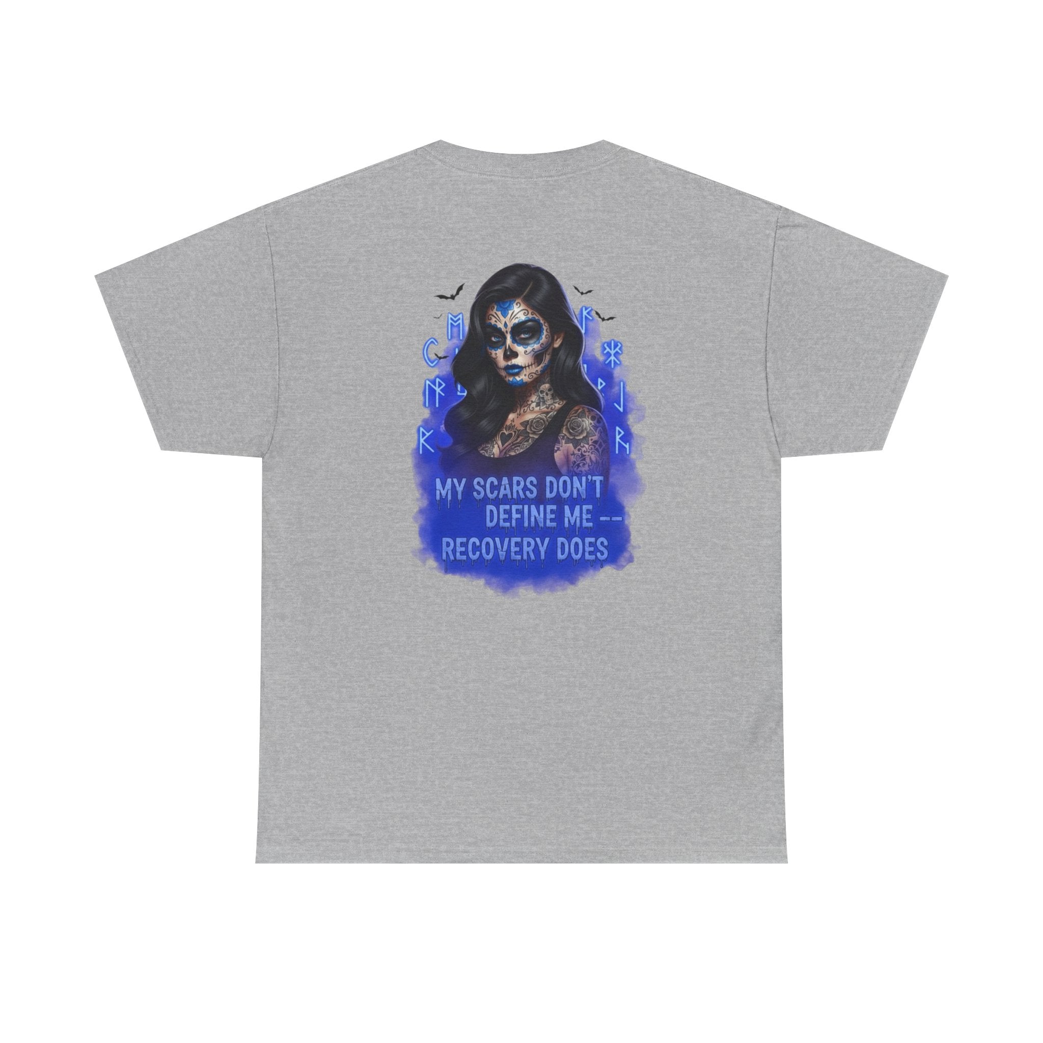 Recovery-Themed Unisex Cotton Tee, Inspirational T-Shirt, Mental Health Awareness Shirt, Scars Don't Define You, Self-Care Apparel