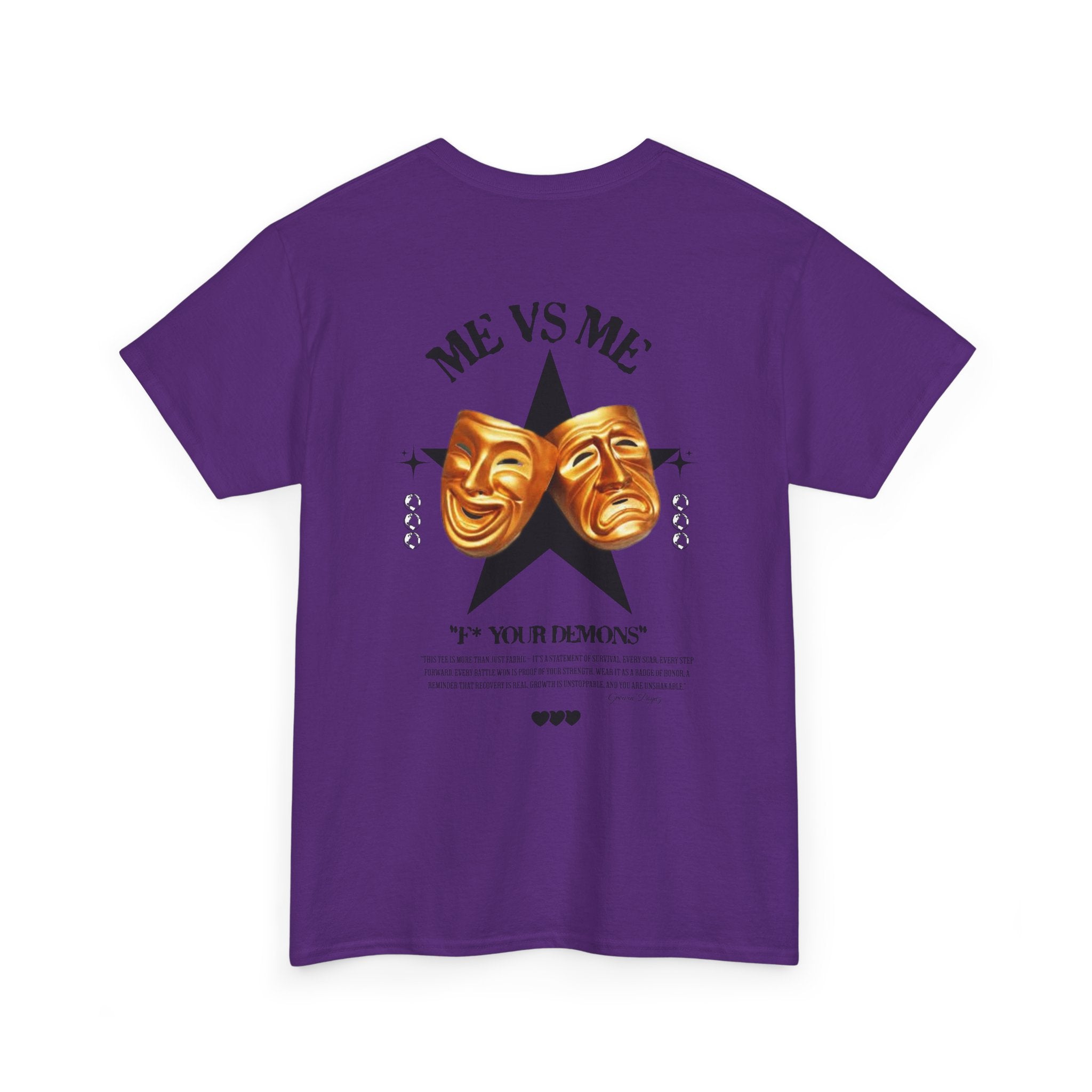 (DESIGN PRINT ON BACK)  Me vs. Me Unisex Motivational Tee - Fit for Daily Wear, Casual Events, Gift for Friends, Self-expression, Inspirational Quotes