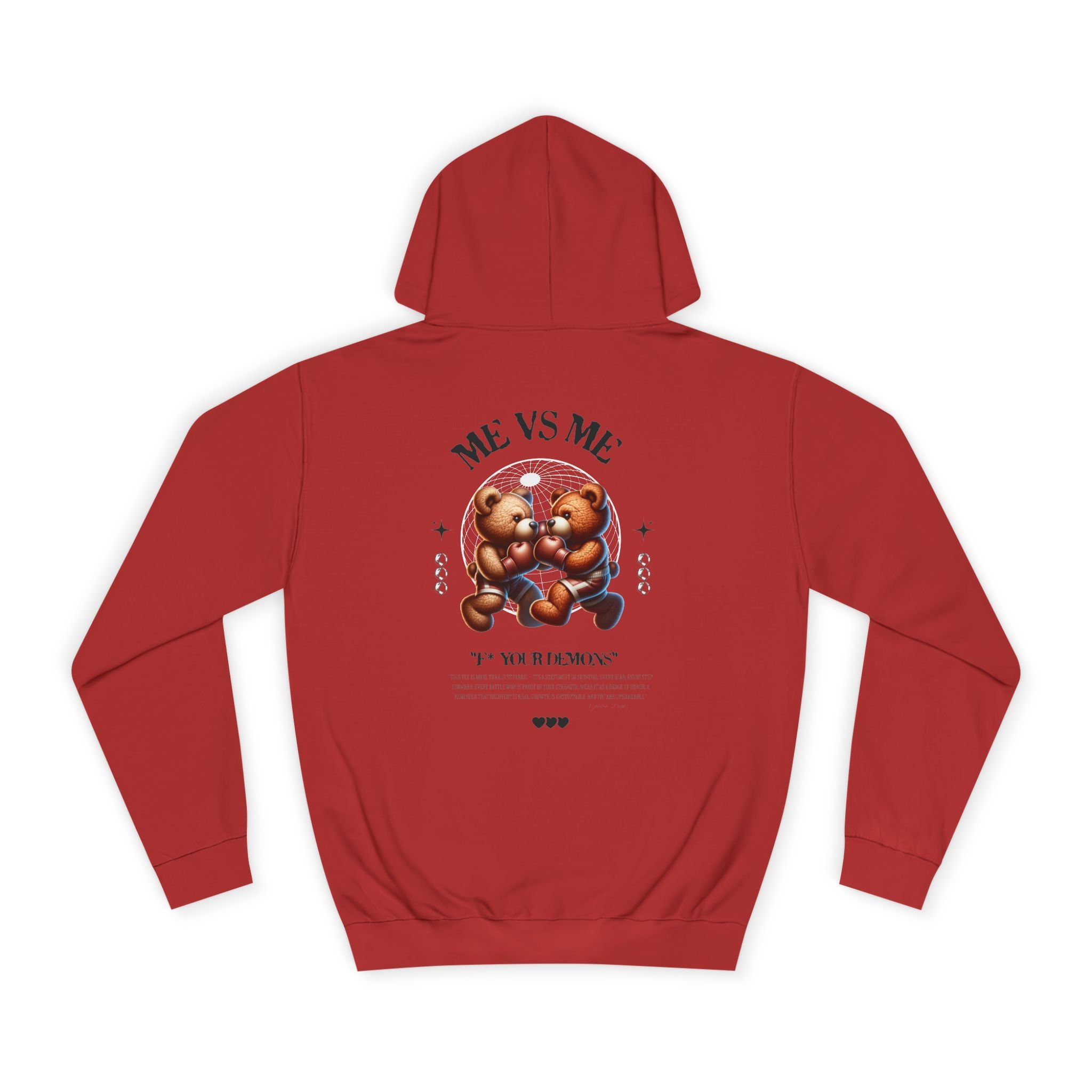 Unisex Teddy Bear College Hoodie, Cozy Streetwear, Perfect Gift for Students, Fall Wardrobe Essential, Casual Everyday Style