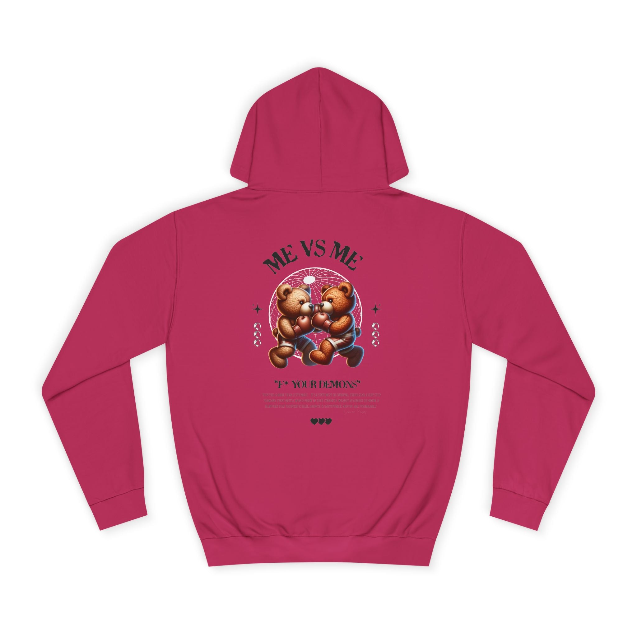 Unisex Teddy Bear College Hoodie, Cozy Streetwear, Perfect Gift for Students, Fall Wardrobe Essential, Casual Everyday Style