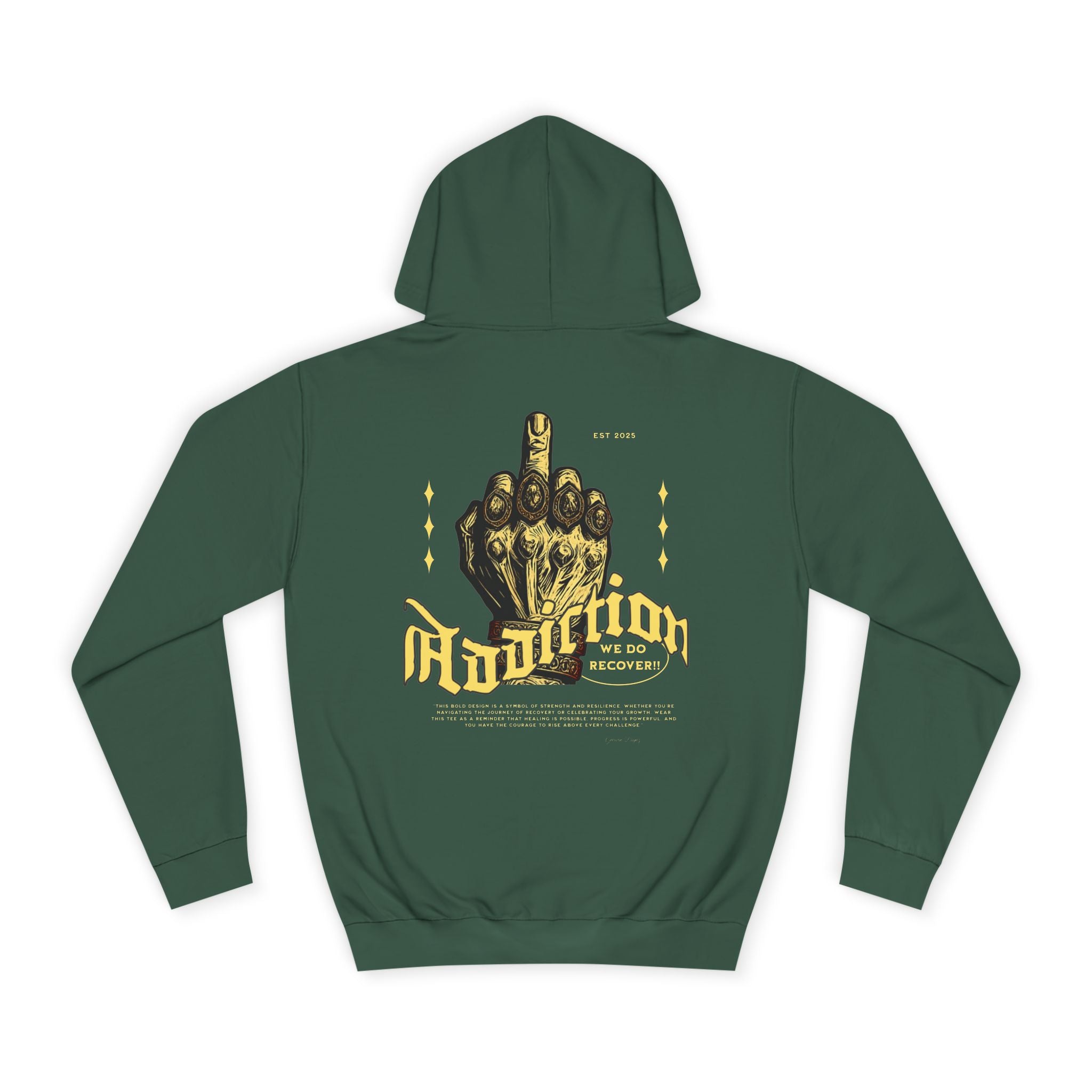 Addiction Unisex College Hoodie - Cozy Streetwear, Gift for Students, Casual Fashion, Graphic Pullover, Perfect for College Events
