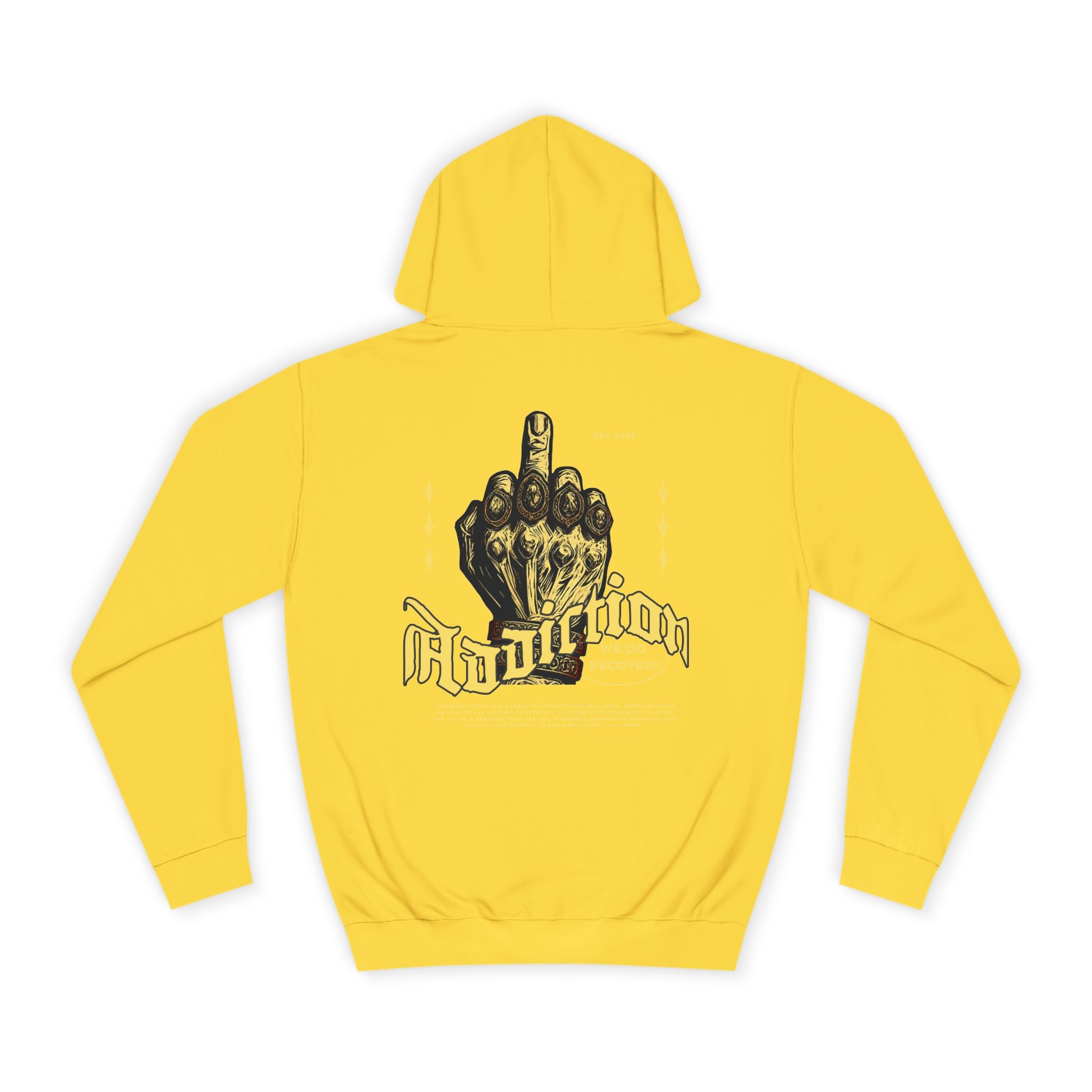 Addiction Unisex College Hoodie - Cozy Streetwear, Gift for Students, Casual Fashion, Graphic Pullover, Perfect for College Events