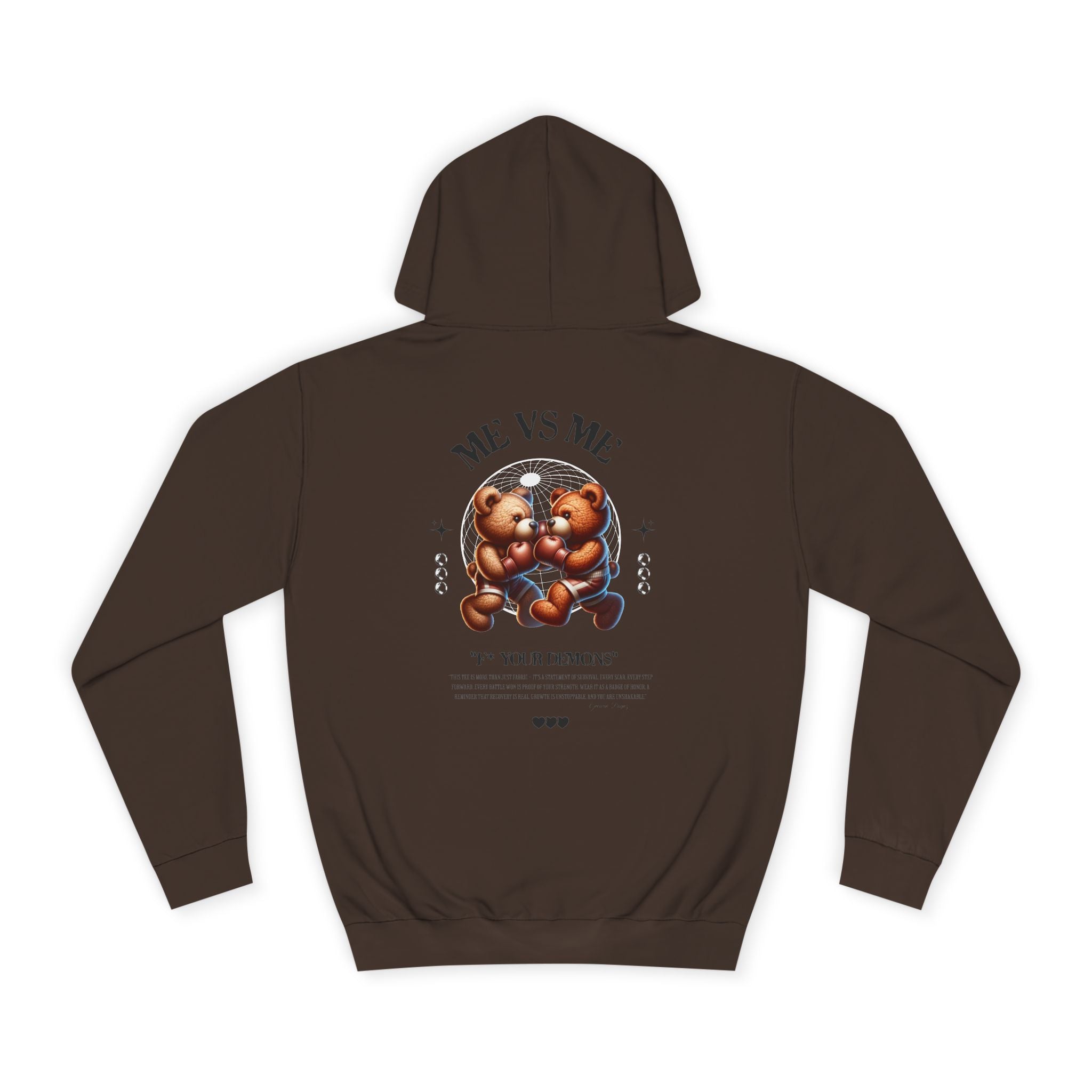 Unisex Teddy Bear College Hoodie, Cozy Streetwear, Perfect Gift for Students, Fall Wardrobe Essential, Casual Everyday Style