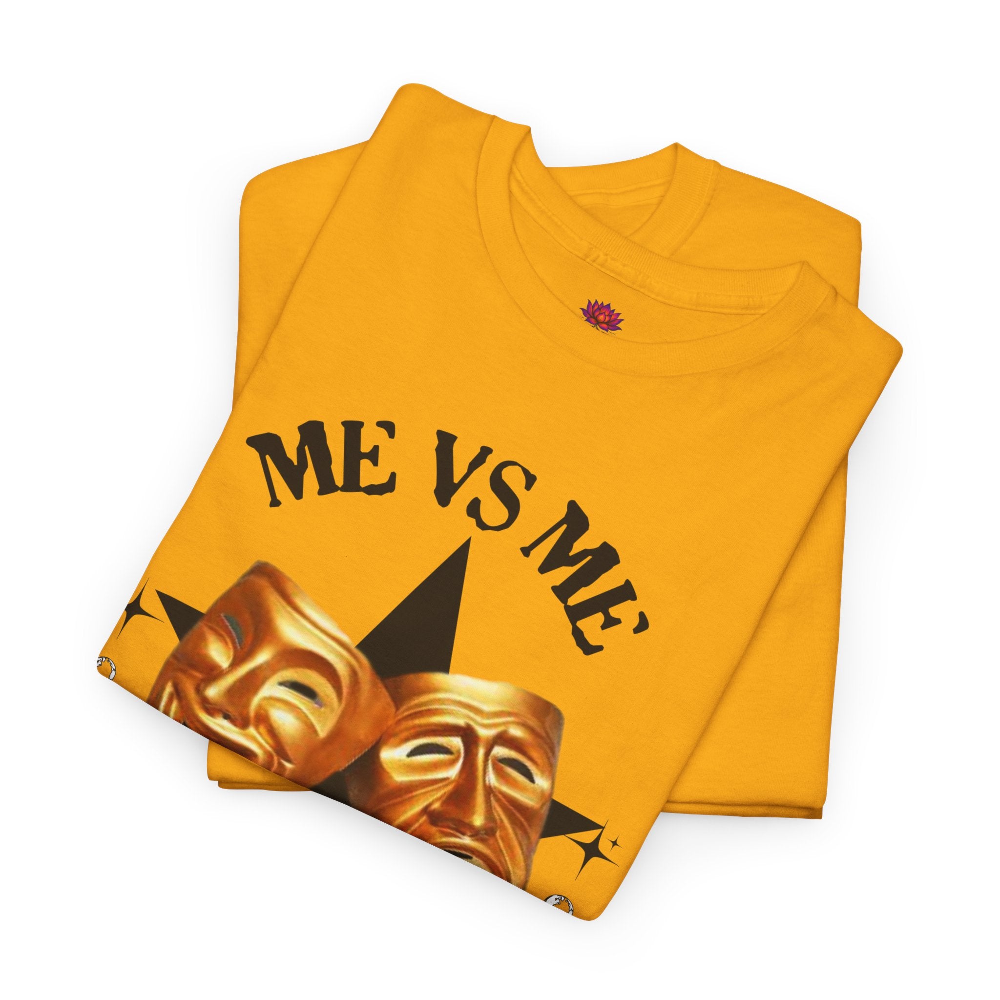 (DESIGN PRINT ON FRONT)  Me vs Me Unisex Heavy Cotton Tee, Motivational Shirt for Self Reflection, Gift for Friends, Casual Wear, Unique Graphic Tee