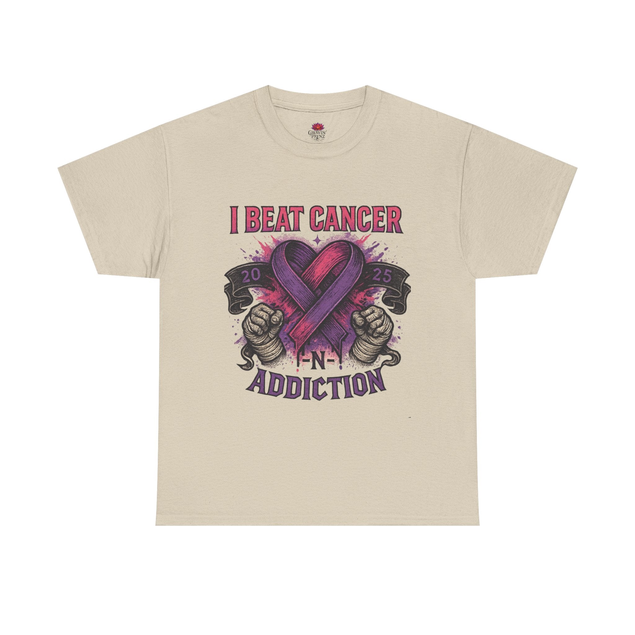 Cancer Awareness Unisex Tee - I Beat Cancer, Fight Against Addiction, Support Breast Cancer, Inspirational Gift, Comfortable Cotton Shirt
