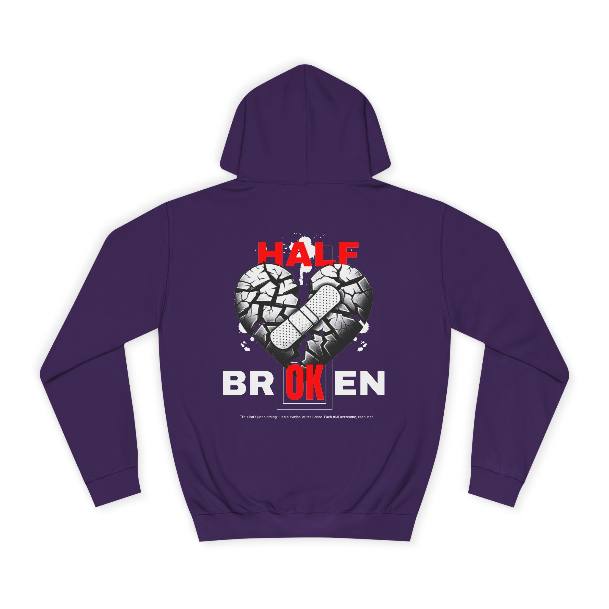 Half Broken Unisex College Hoodie - Cozy Sweatshirt for Students, Gifts for College Friends, Casual Wear for Every Occasion