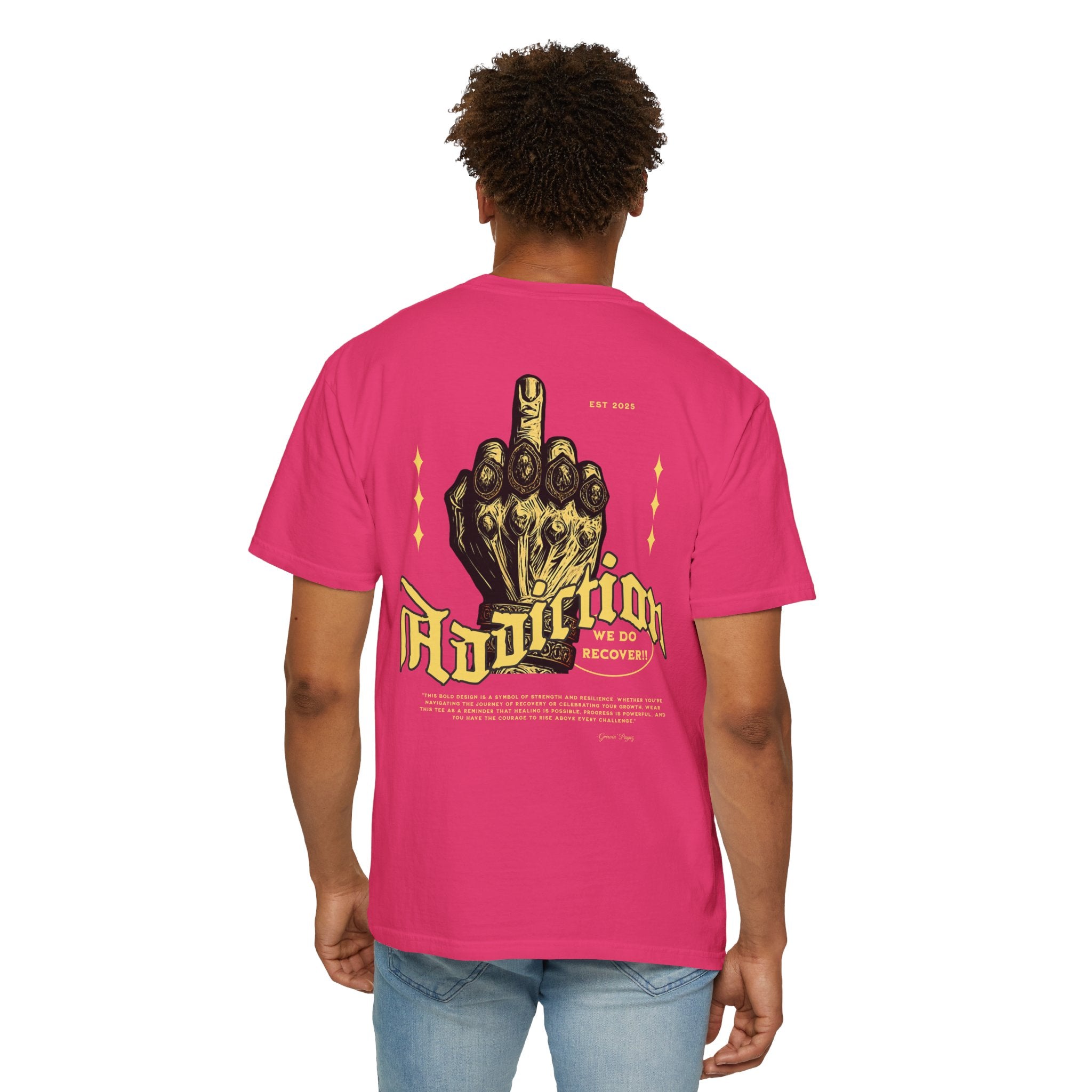 (DESIGN PRINT ON BACK)  F* Addiction Tee, Great for Casual Outfits, Gift for Alternative Fashion