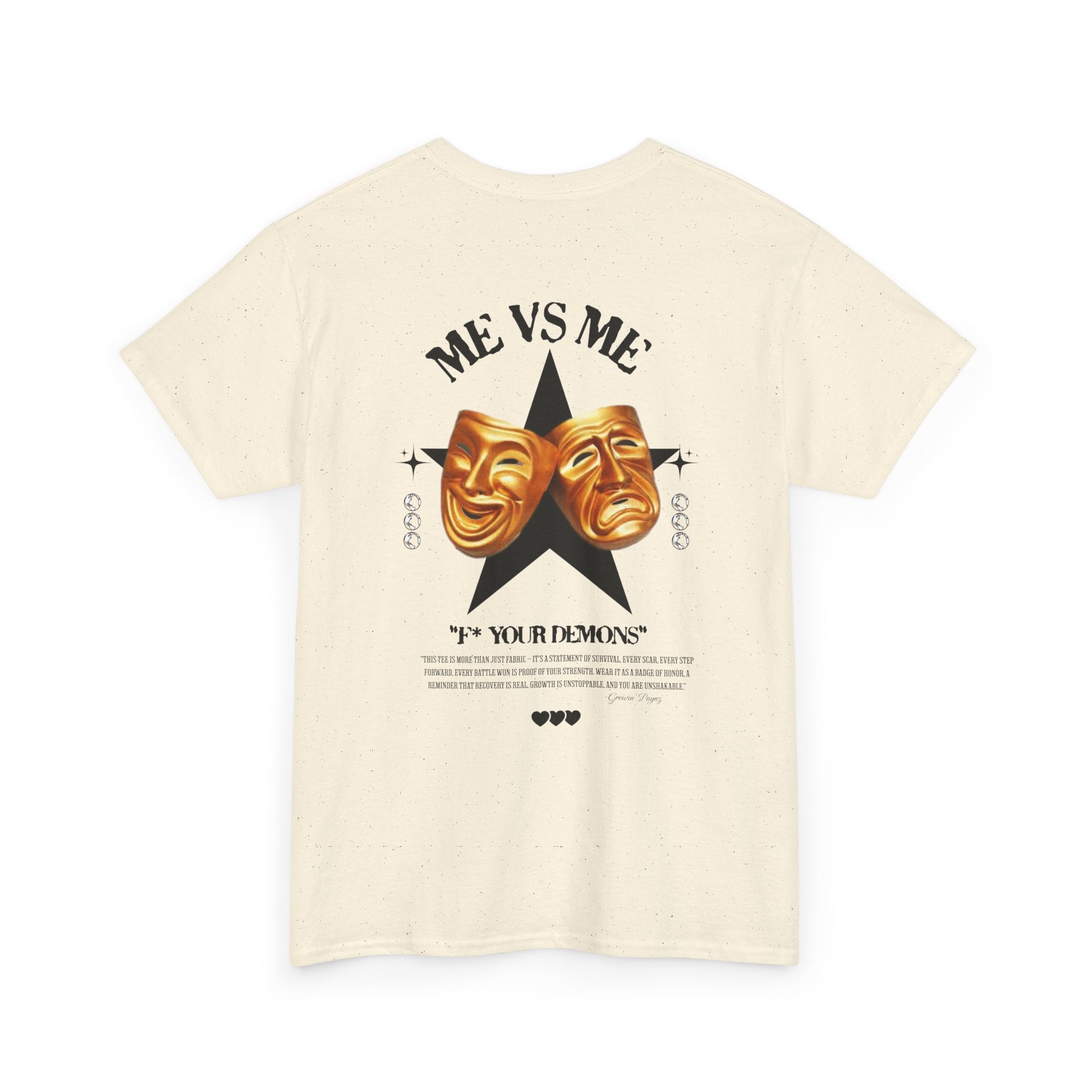 (DESIGN PRINT ON BACK)  Me vs. Me Unisex Motivational Tee - Fit for Daily Wear, Casual Events, Gift for Friends, Self-expression, Inspirational Quotes