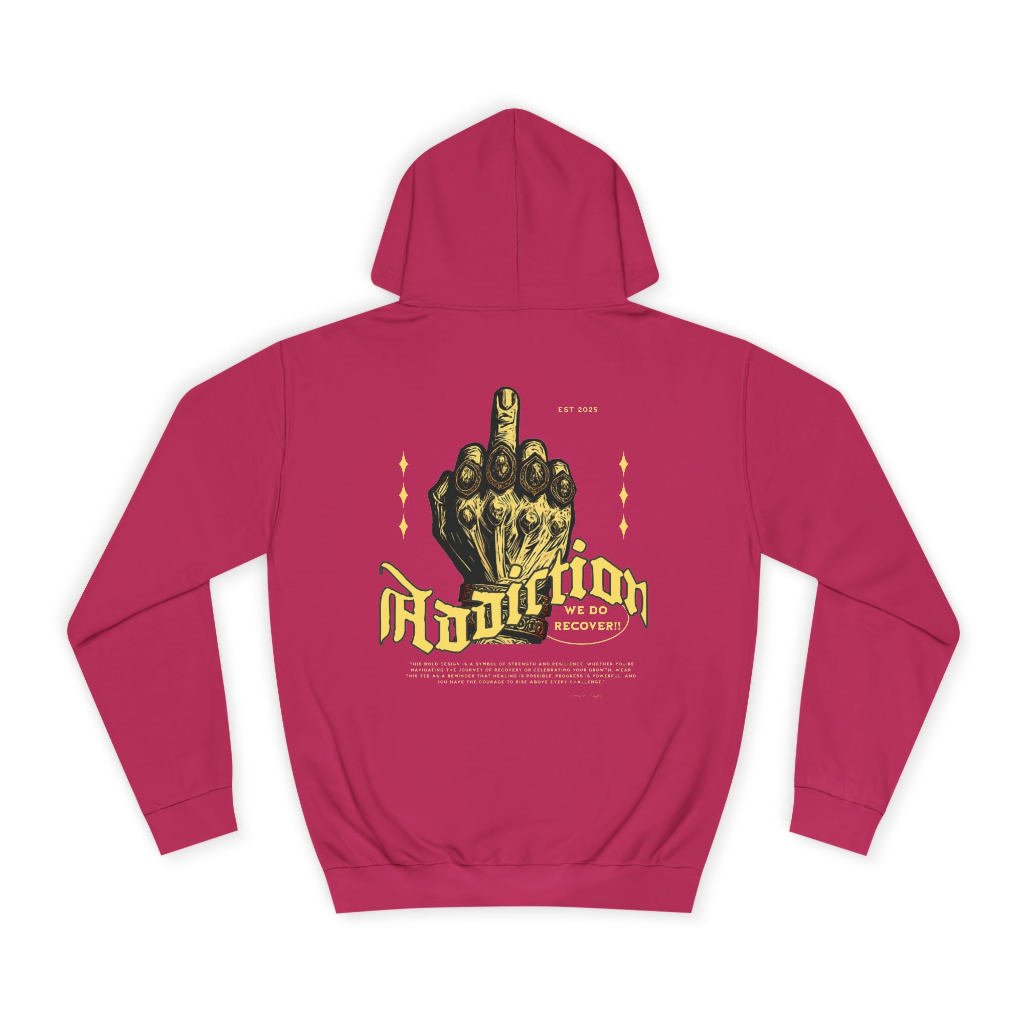 Addiction Unisex College Hoodie - Cozy Streetwear, Gift for Students, Casual Fashion, Graphic Pullover, Perfect for College Events