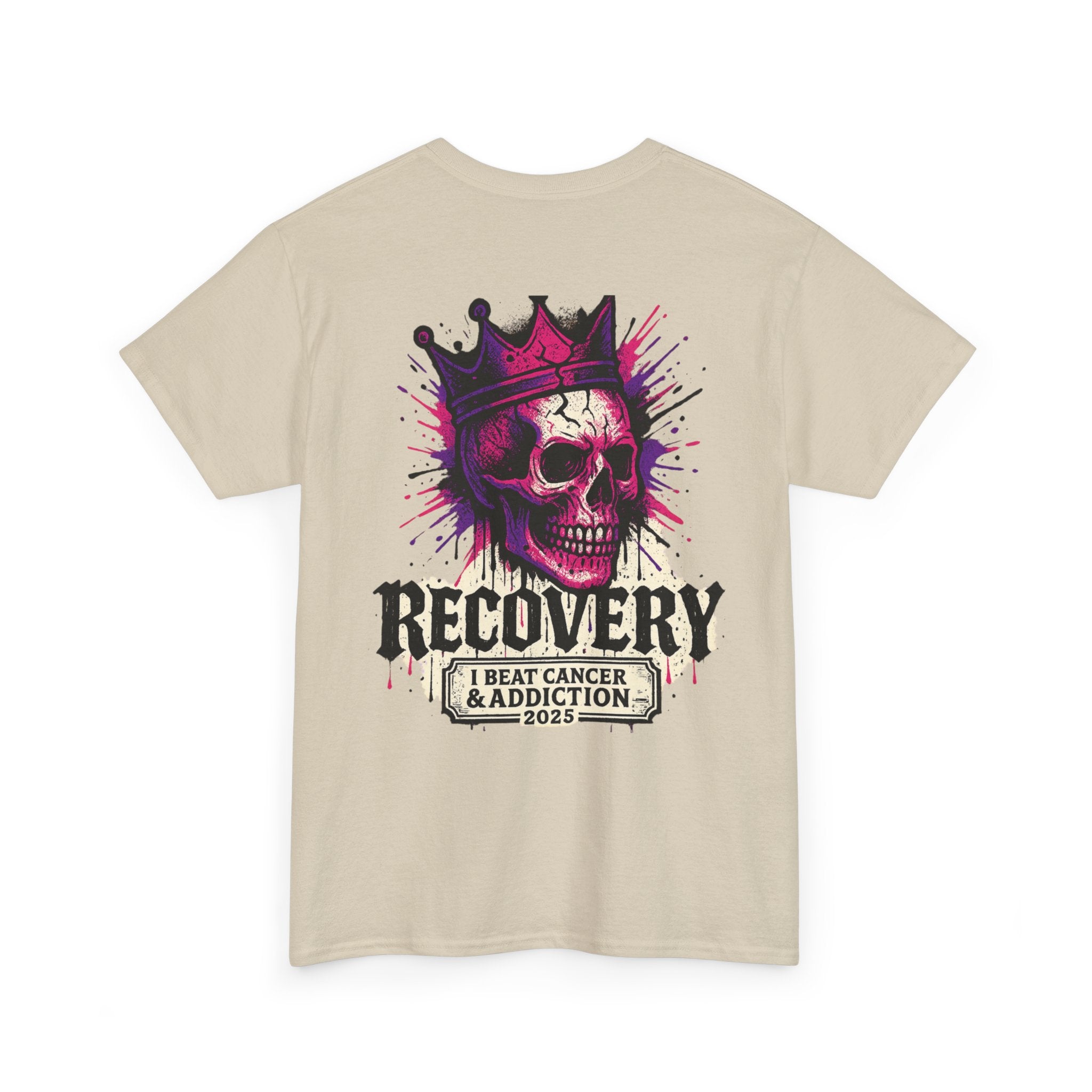 Recovery Skull Graphic Tee, Unisex Cotton Shirt, Awareness T-Shirt, Cancer Survivor Gift, Addictions Support Apparel