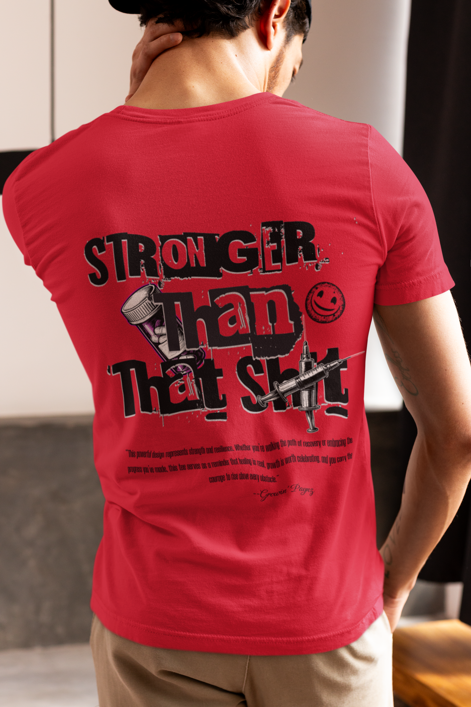(DESIGN PRINT ON BACK)  Stronger Than That S* T-Shirt, Graphic Tee, Casual Wear, Empowerment Shirt, Motivation Top