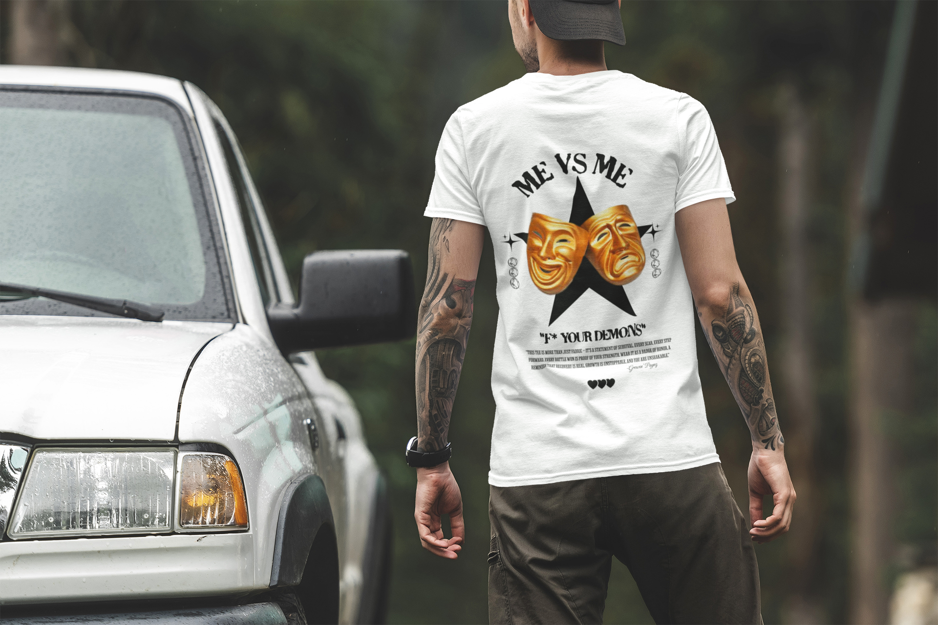 (DESIGN PRINT ON BACK)  Me vs. Me Unisex Motivational Tee - Fit for Daily Wear, Casual Events, Gift for Friends, Self-expression, Inspirational Quotes