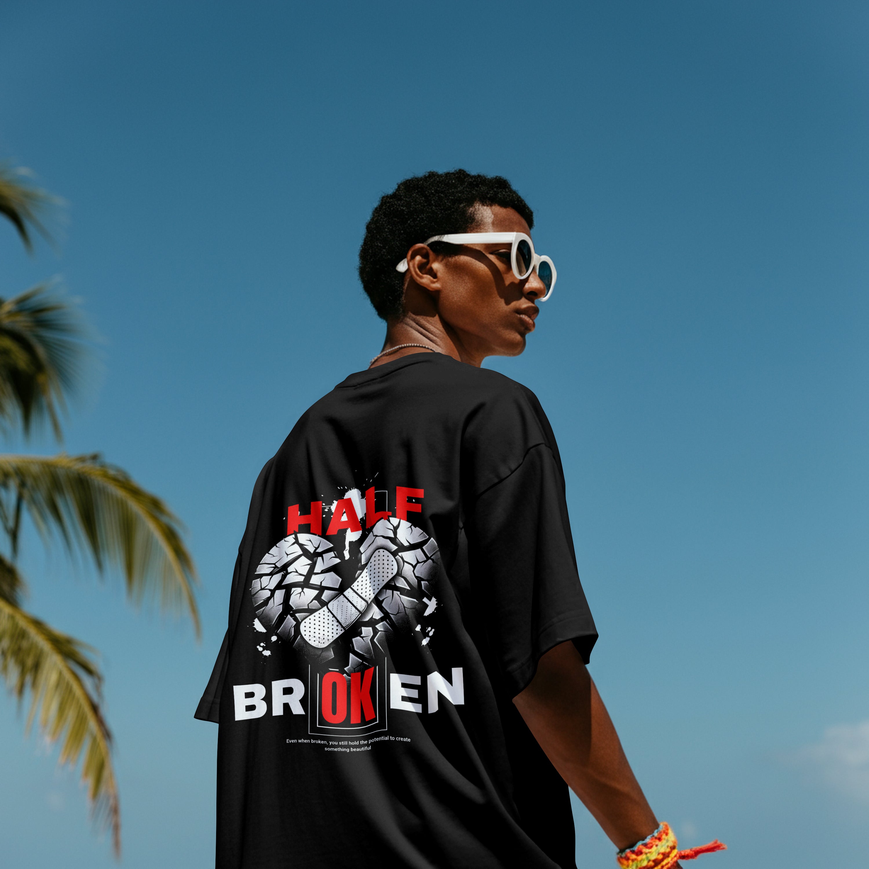 (DESIGN PRINT ON BACK)  Half Broken Heart T-Shirt, Unisex Softstyle Tee, Casual Wear, Gift for Friends, Popular Teen Apparel, Heartbreak Merch
