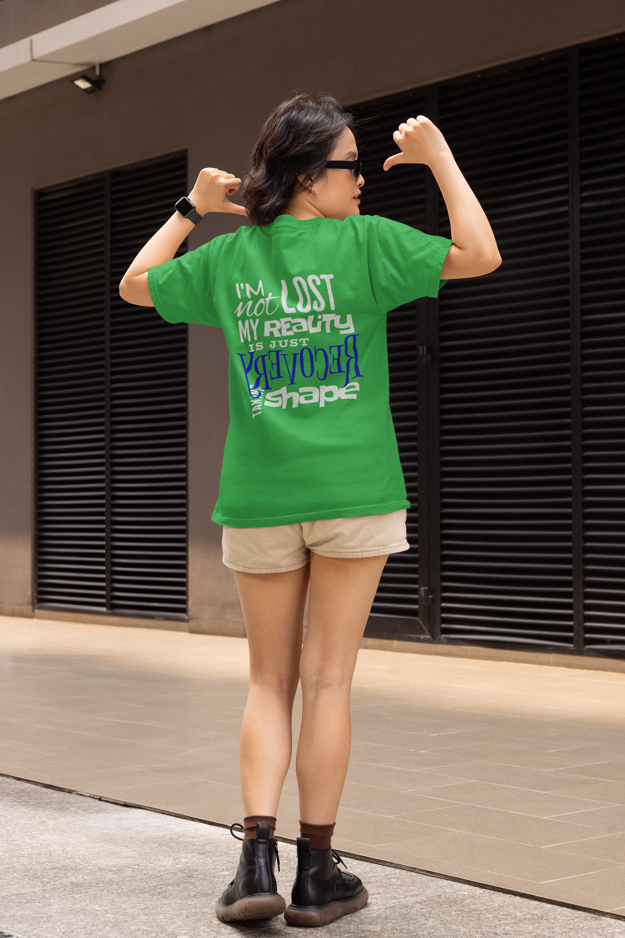 (DESIGN ON BACK) Reality Shape Unisex Cotton Crew Tee, Motivational Tee, Comfortable Casual Wear, Graphic T-Shirt, Gift for Dreamers, Unique Tee